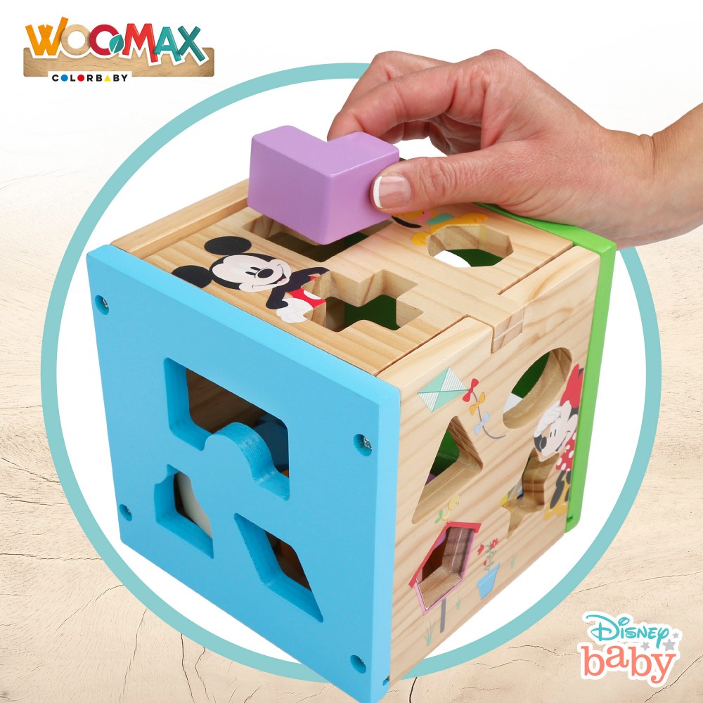 Disney Cubo 13 piezas encajables madera WOOMAX Multicolor-2