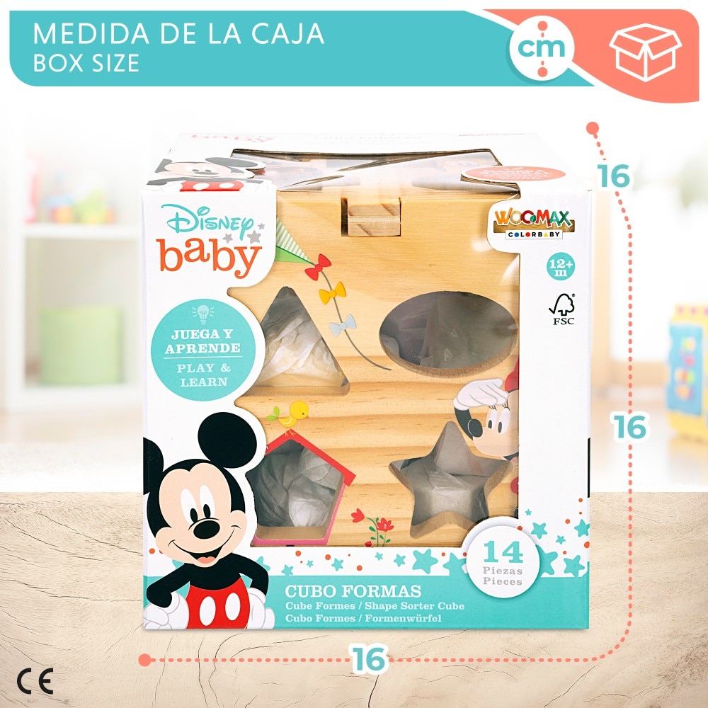 Disney Cubo 13 piezas encajables madera WOOMAX Multicolor-6