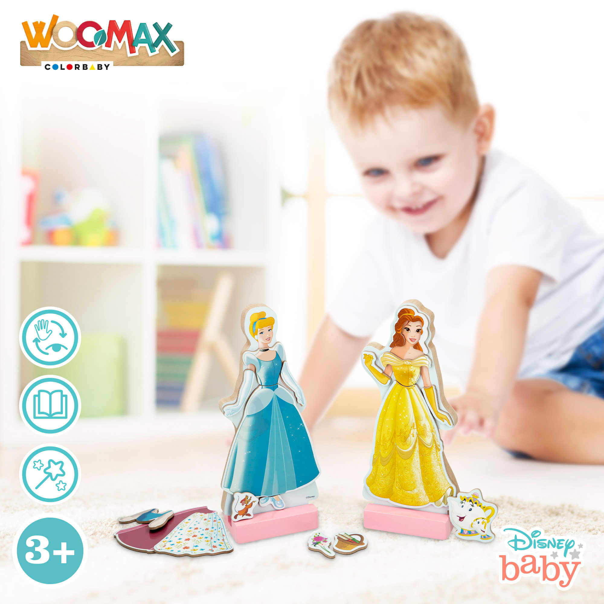 Disney Juego magnético princesas vestidos WOOMAX Multicolor-5