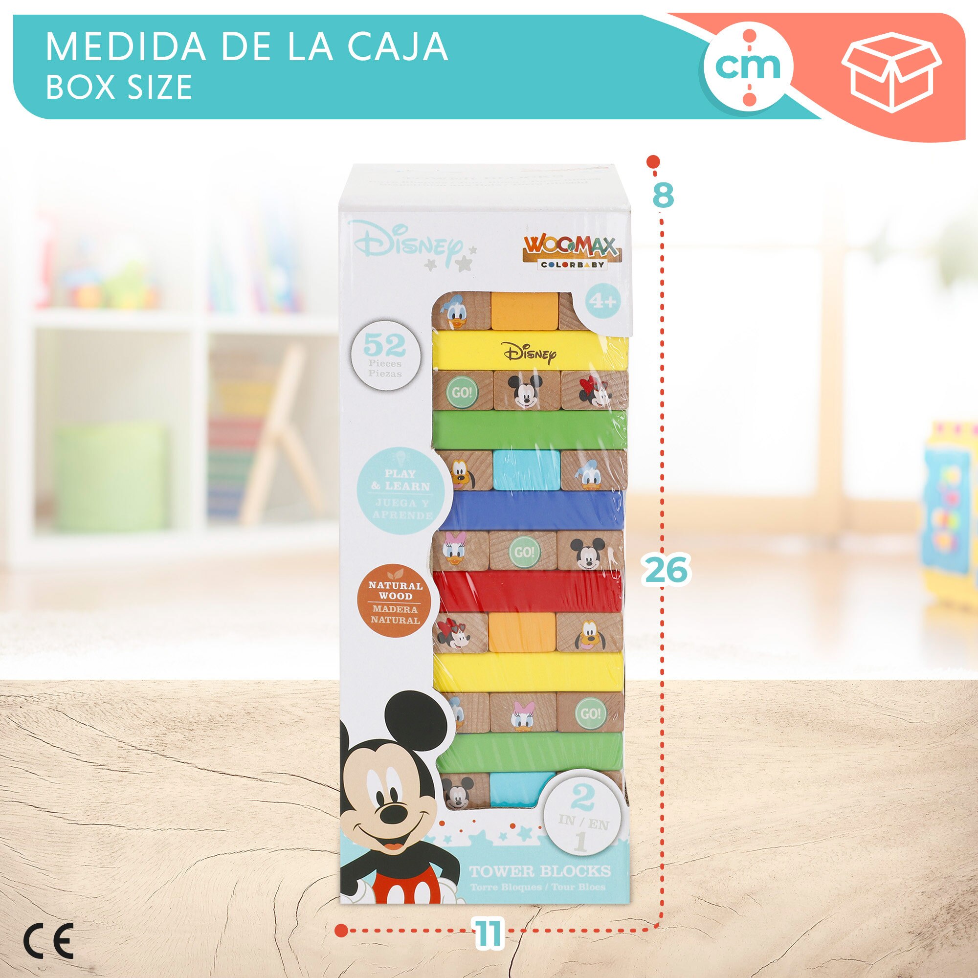 Disney Juego de bloques apilables de madera WOOMAX Multicolor-6