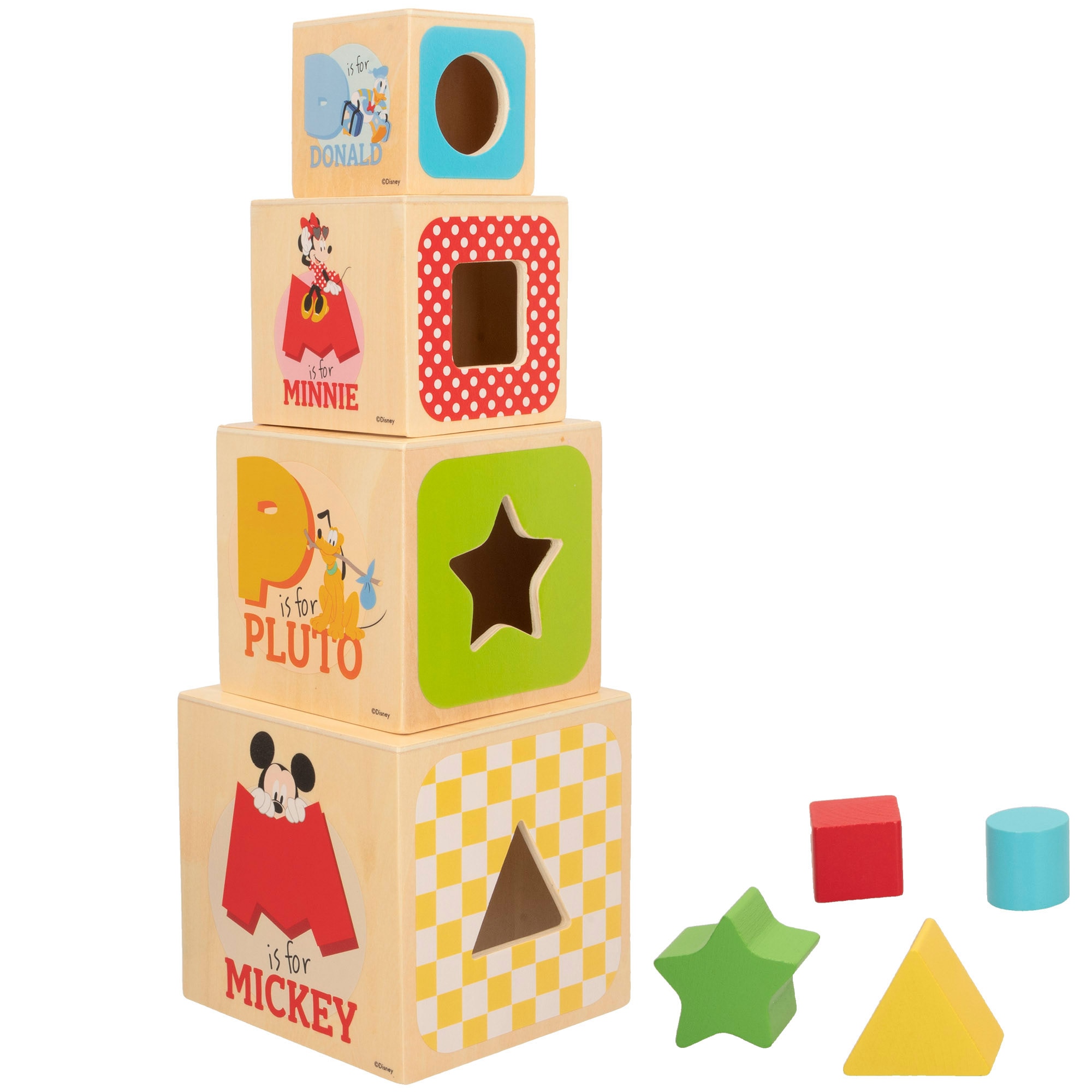Imagen 0 de Disney Cubos de madera con formas WOOMAX
