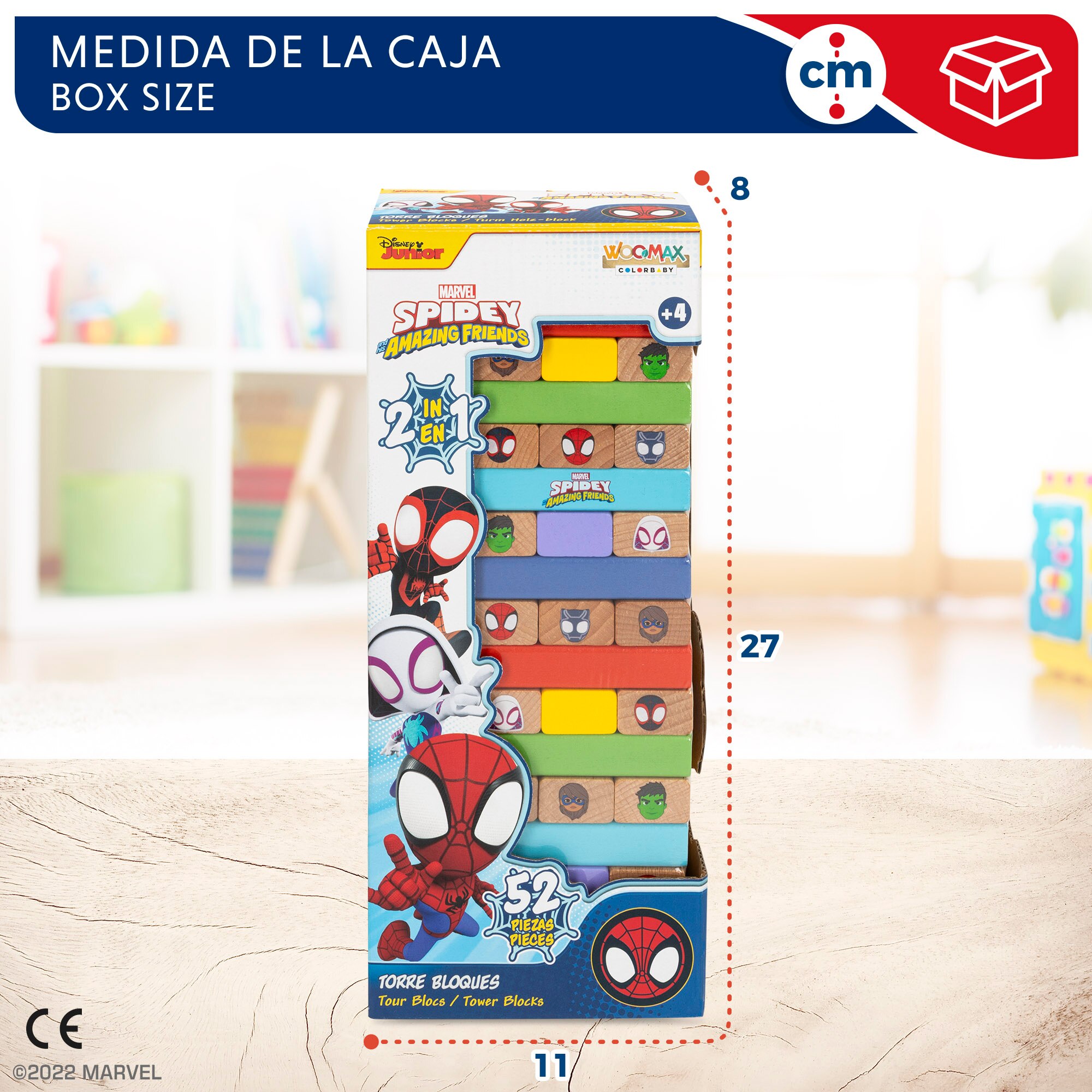 Spidey y su superequipo Juego de bloques de madera 2 en 1 WOOMAX Multicolor-6