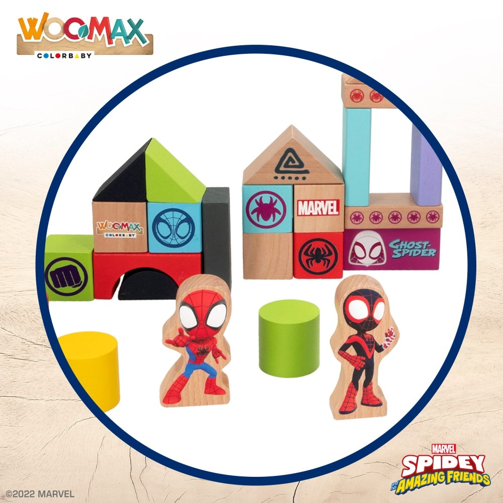Spidey y su superequipo Juego de bloques de madera WOOMAX Multicolor-2