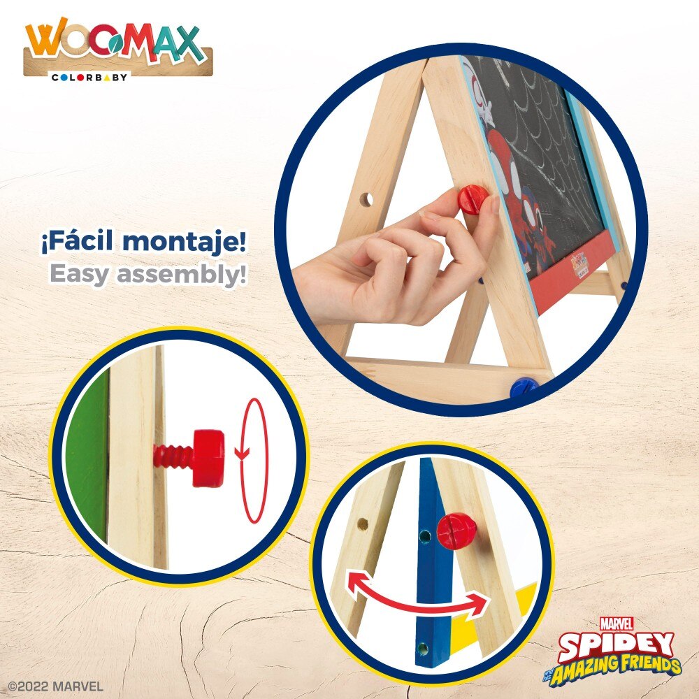 Spidey y su superequipo Pizarra caballete infantil 2 en 1 WOOMAX Multicolor-2
