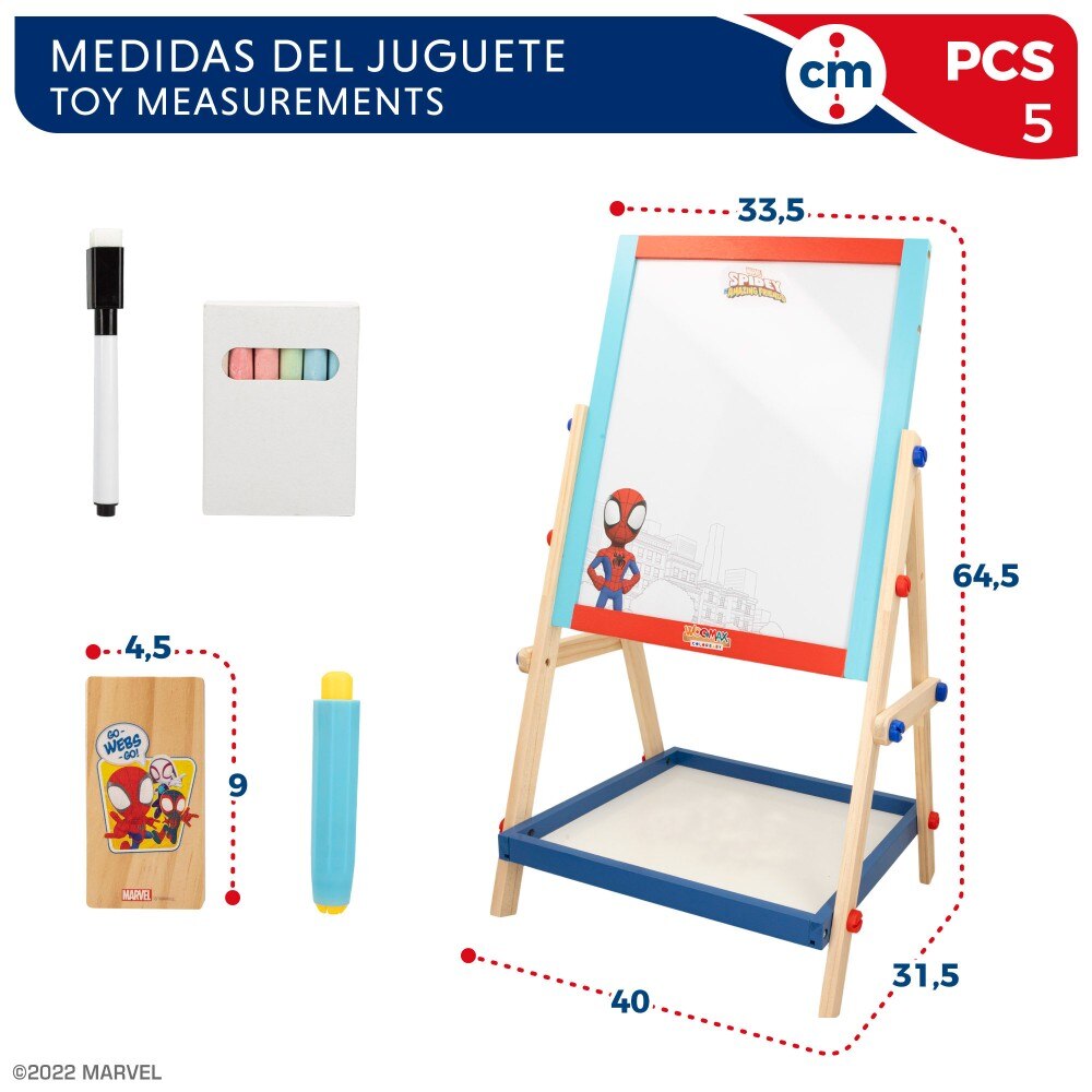 Spidey y su superequipo Pizarra caballete infantil 2 en 1 WOOMAX Multicolor-3