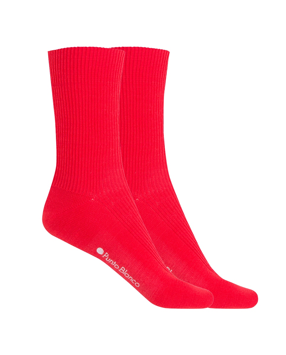 Imagen 1 de Pack de 2 pares de calcetines de canalé - Punto Blanco - Rojo Rojo
