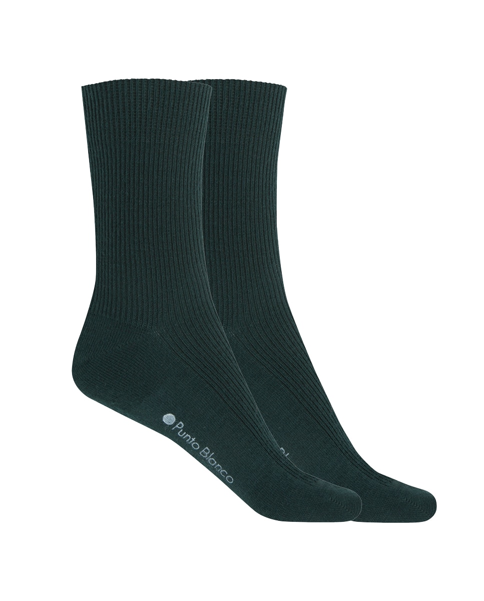 Imagen 0 de Pack de 2 pares de calcetines de canalé Verde oscuro