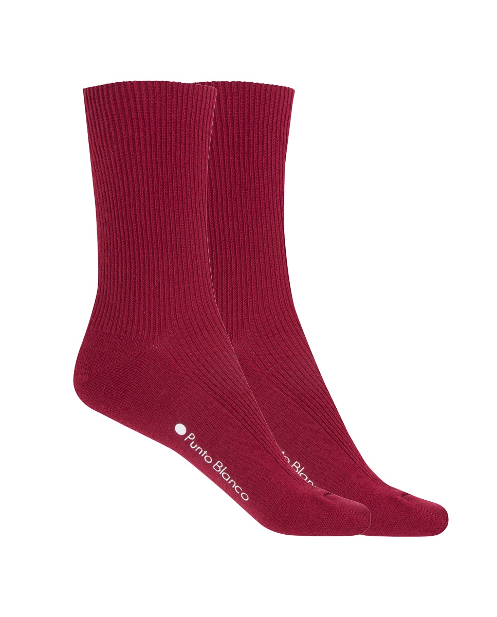 Imagen 1 de Pack de 2 pares de calcetines de canalé - Punto Blanco - Granate Granate