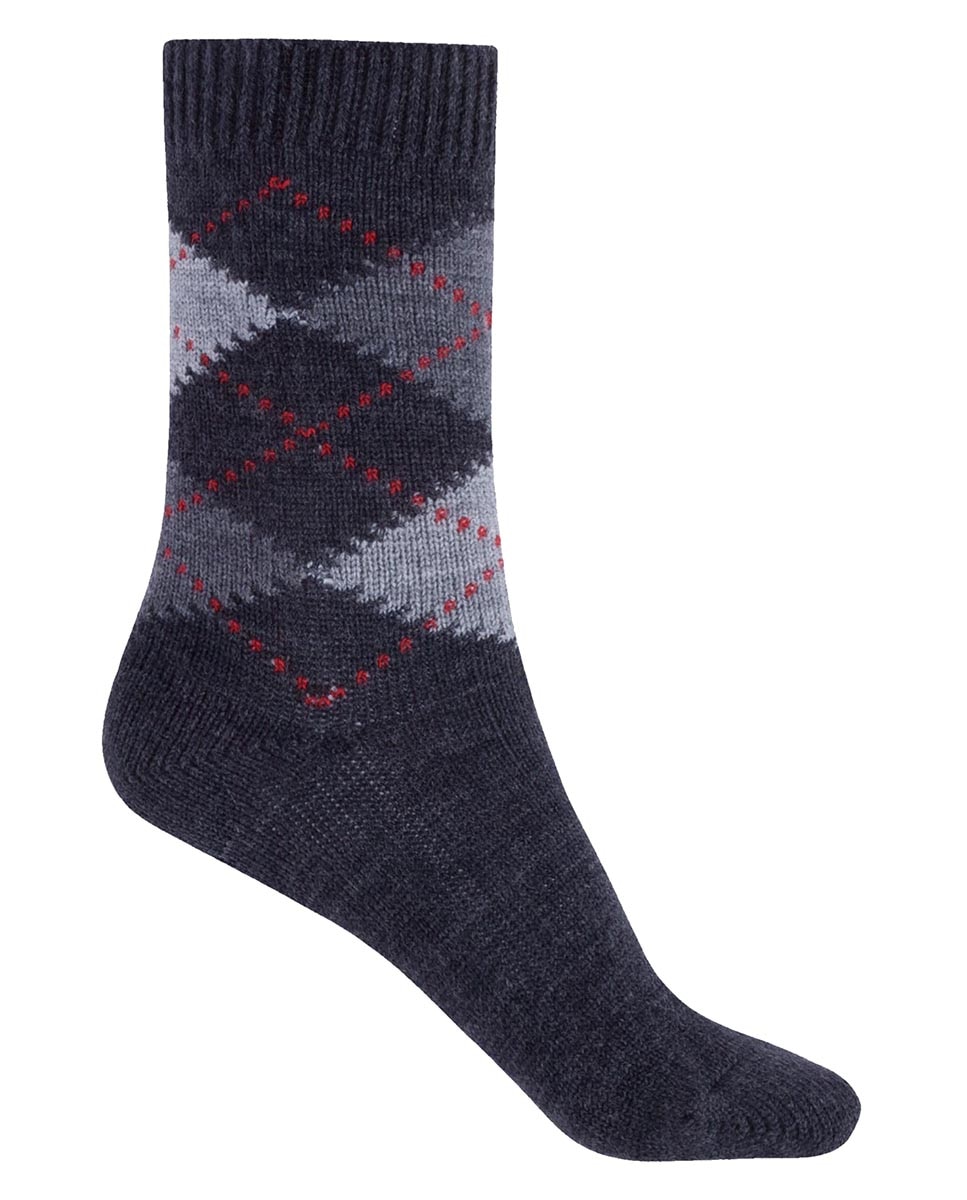 Imagen 1 de Calcetín corto de orlón con intarsia - Punto Blanco - Gris Gris