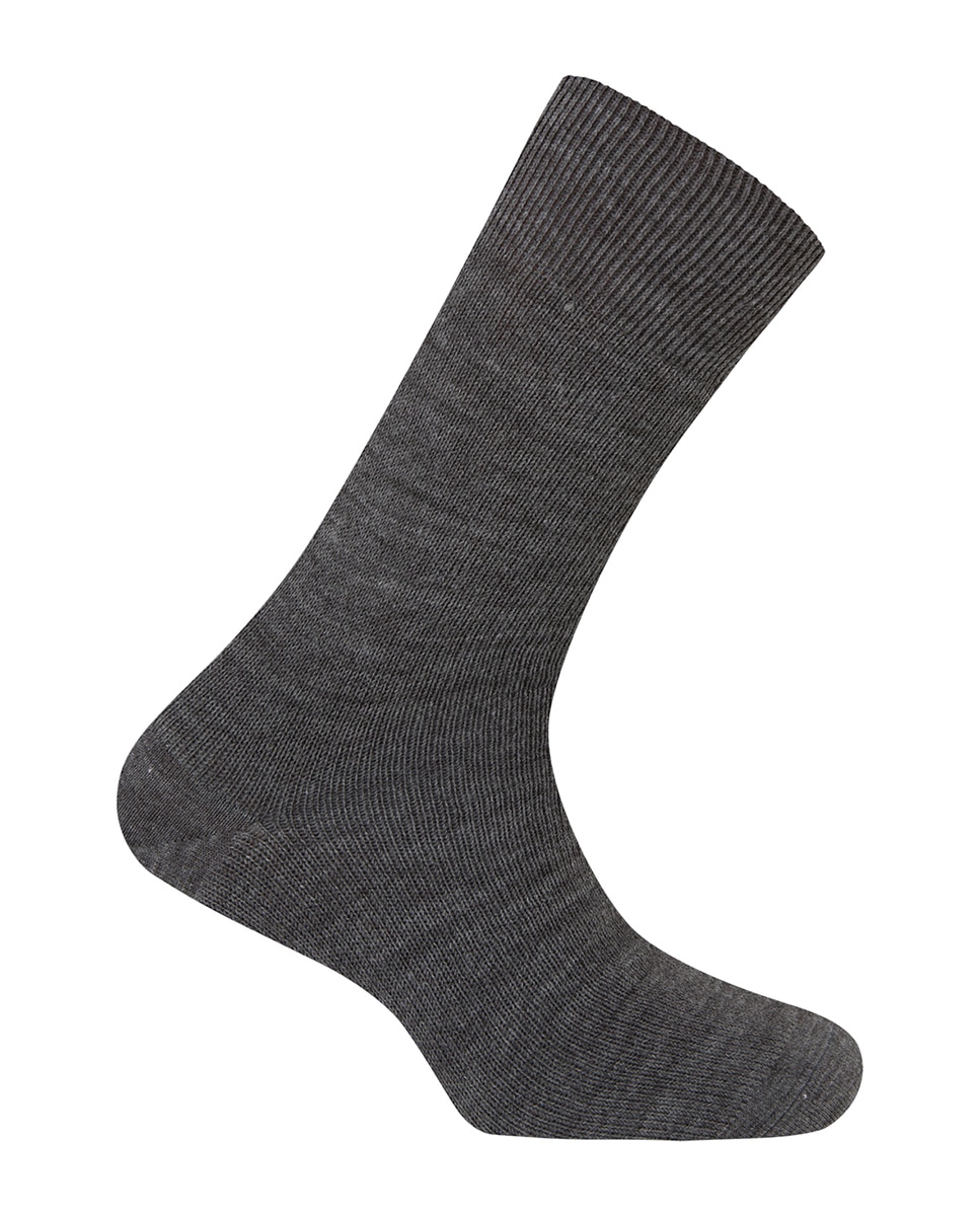 Calcetines cortos de orlón de hombre lisos - Punto Blanco - termic - Gris Gris-1
