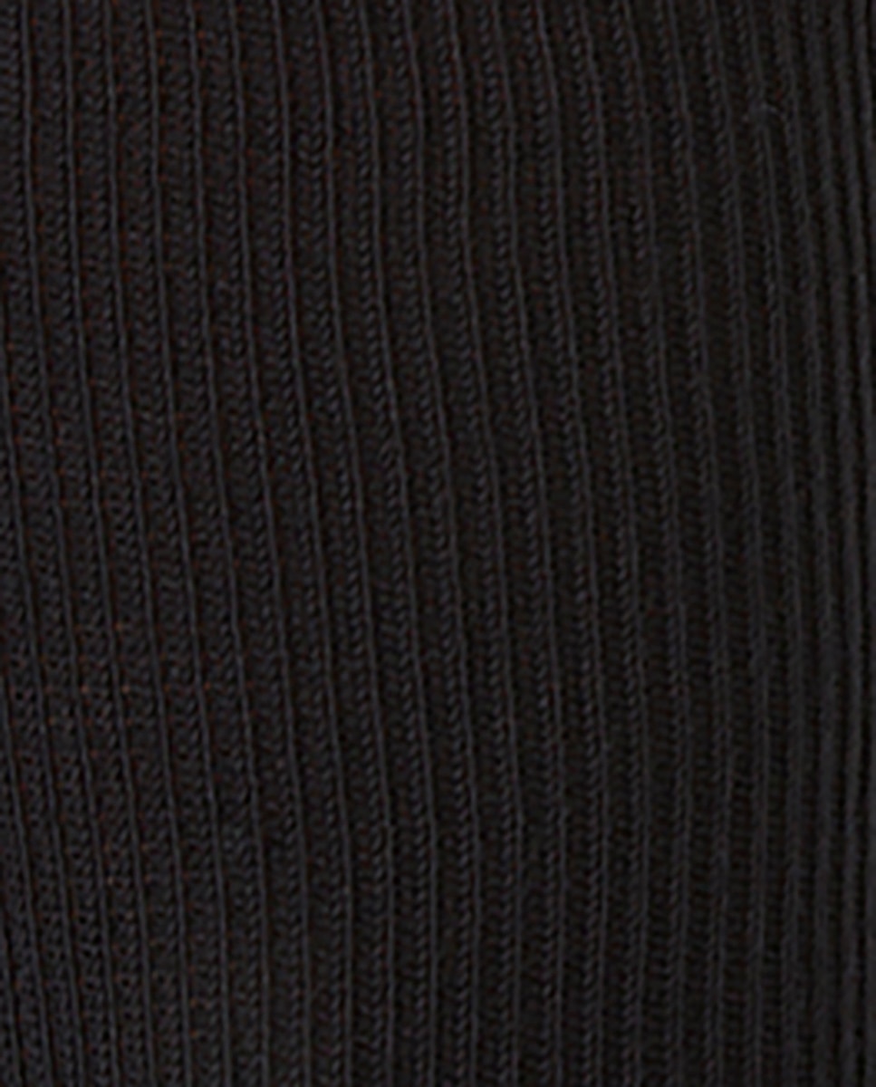 Calcetines cortos de orlón de hombre en canalé - Punto Blanco - tentesolo - Negro Negro-2