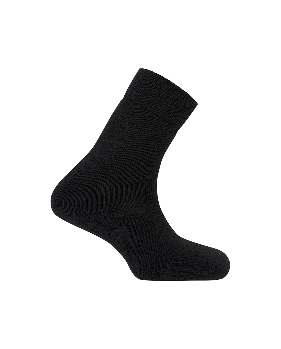 Calcetines cortos de orlón de hombre lisos - Punto Blanco - Negro Negro-1