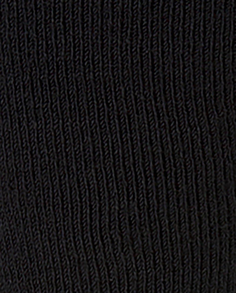 Calcetines altos de orlón de hombre lisos - Punto Blanco - alto bota - Negro Negro-2