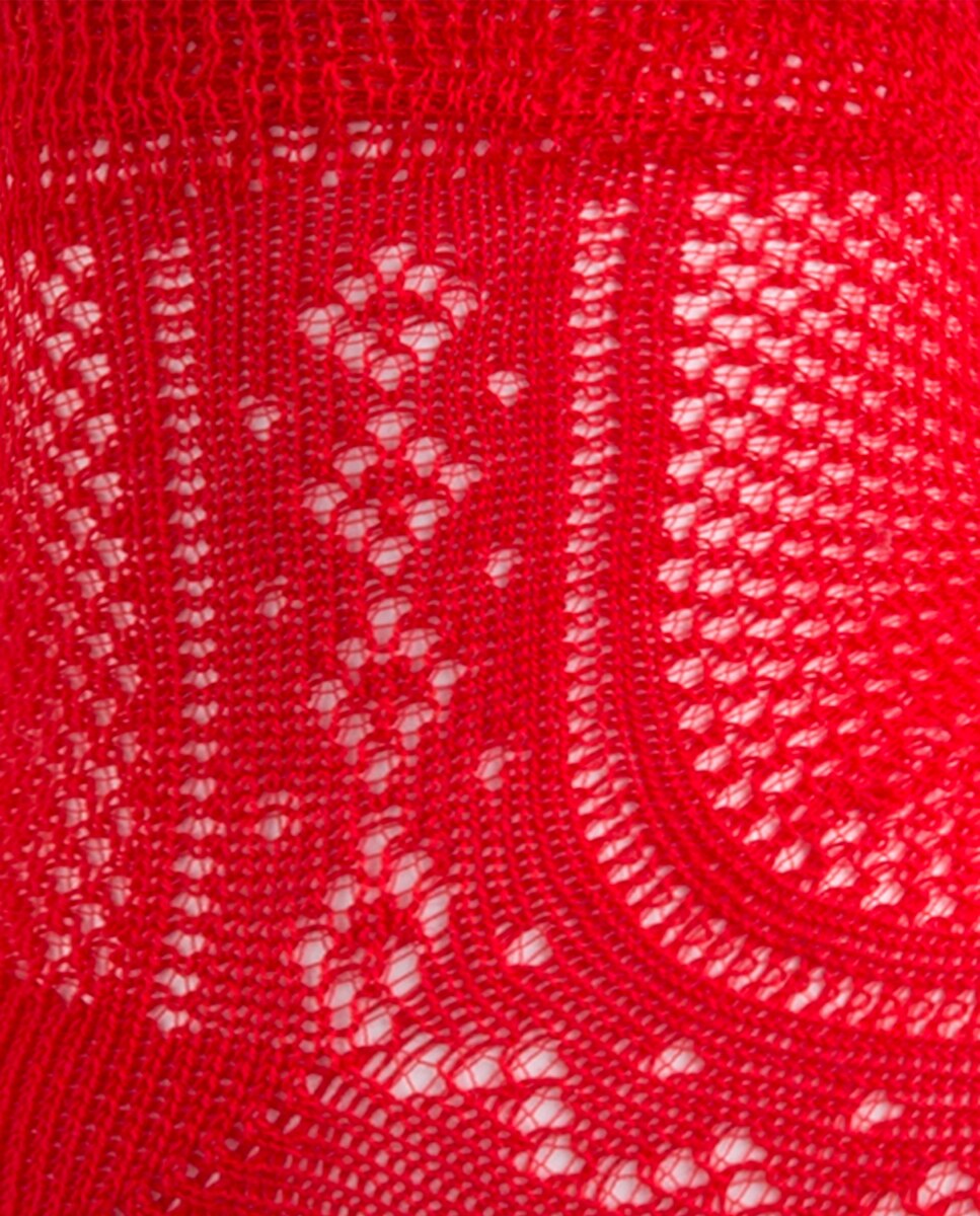 Pack de 2 pares de calcetines de bebé de algodón mercerizado con calado - Punto Blanco - Rojo Rojo-2