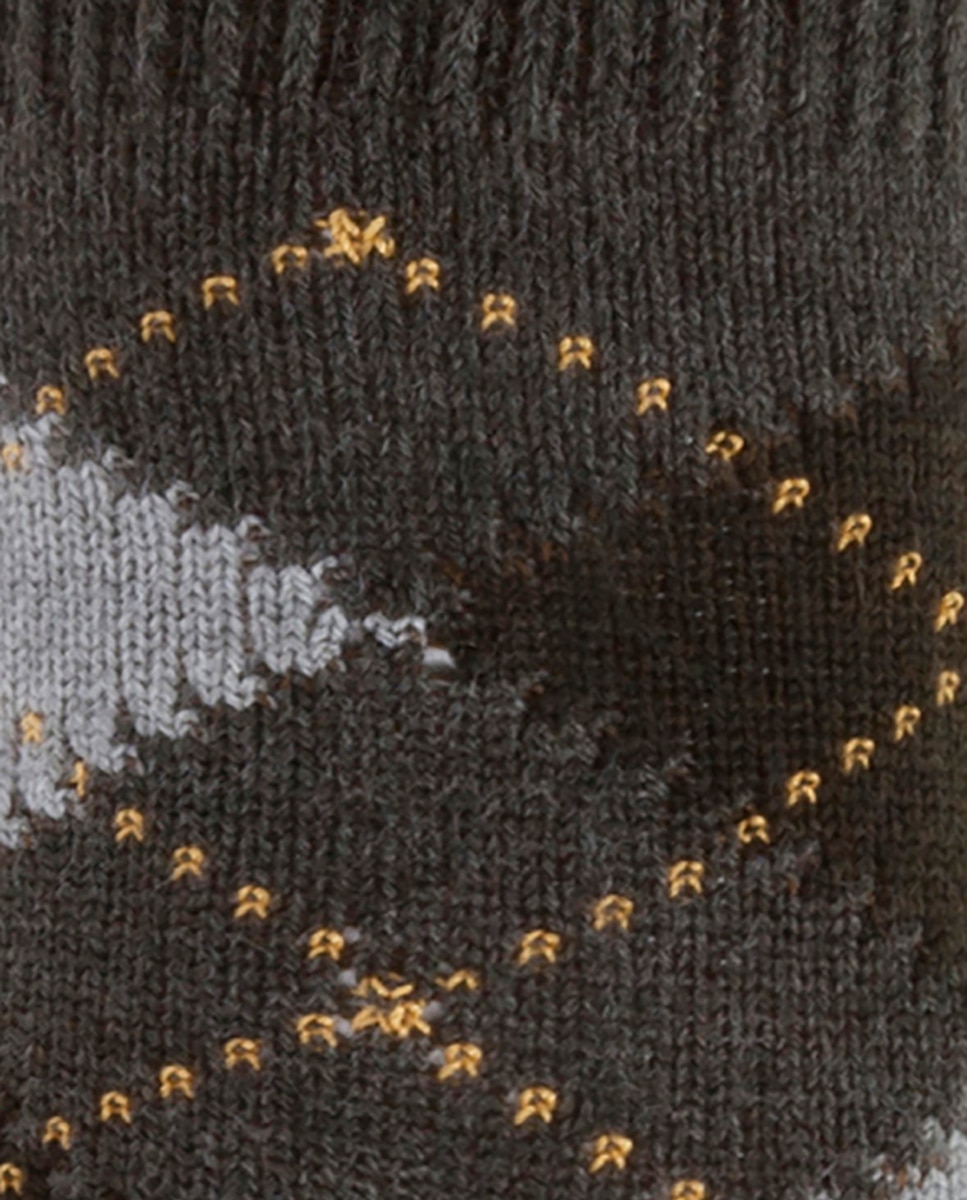Imagen 2 de Calcetín corto de orlón con intarsia - Punto Blanco - Verde Verde