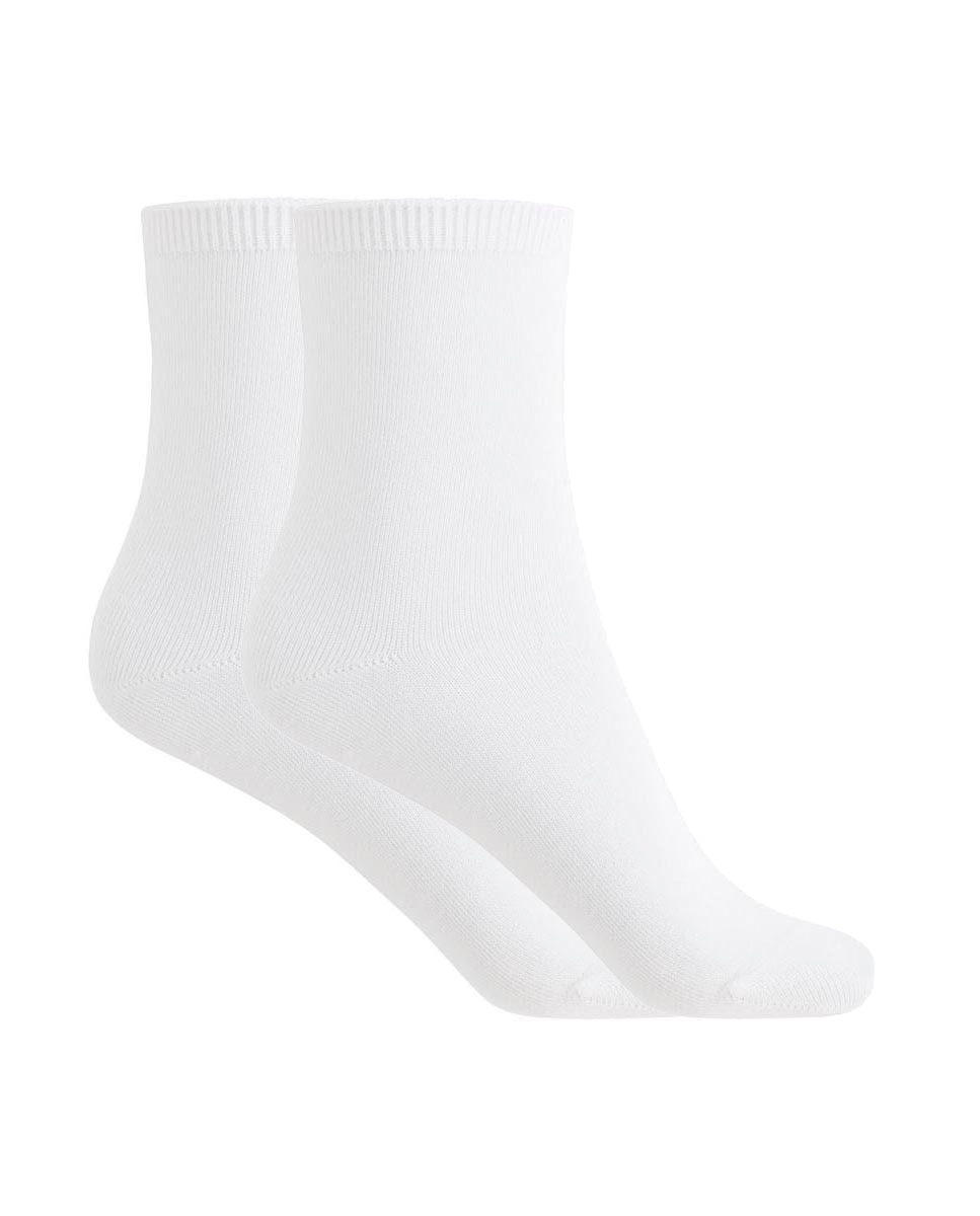 Pack de 2 pares de calcetines en bambú liso - Punto Blanco - Crudo Crudo-1
