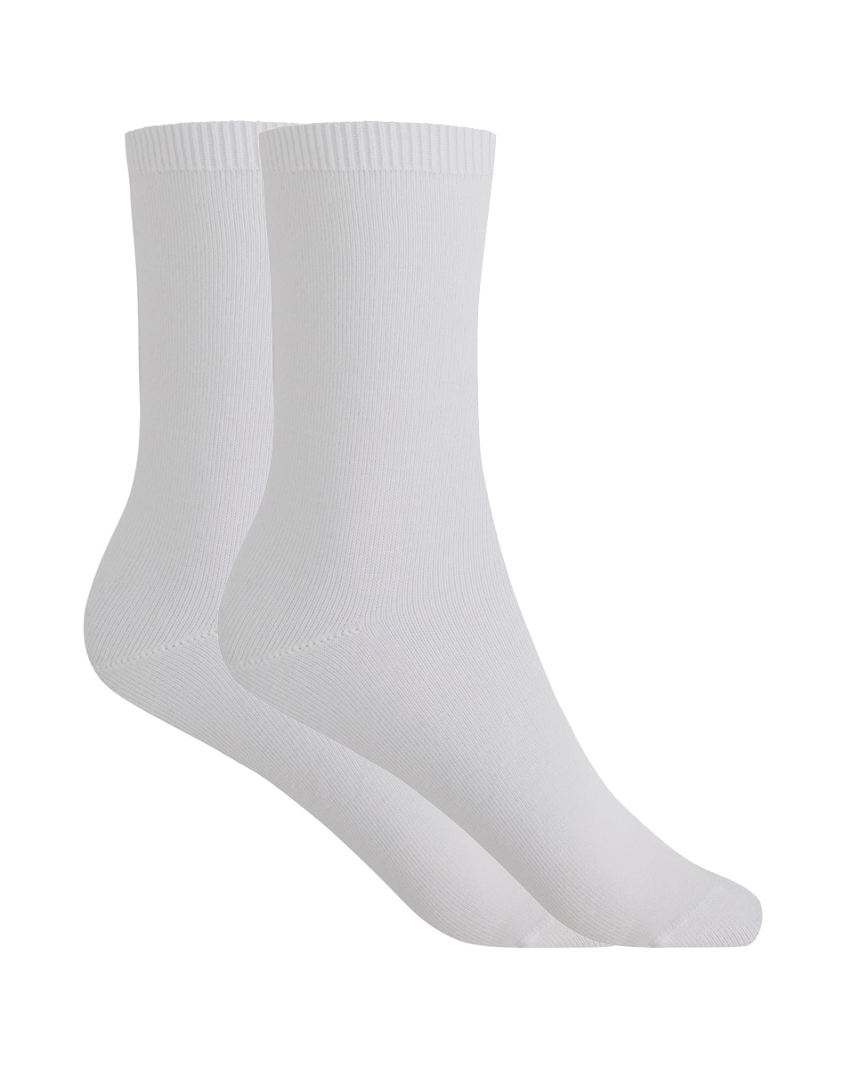 Pack de 2 pares de calcetines en bambú liso - Punto Blanco - Blanco Blanco-1