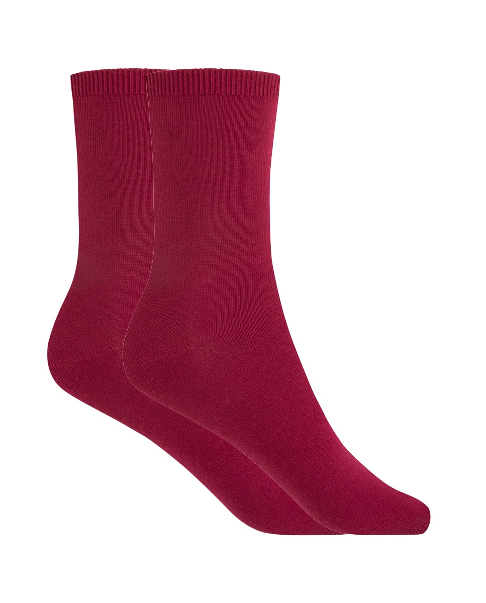 Pack de 2 pares de calcetines en bambú liso - Punto Blanco - Granate Granate-1