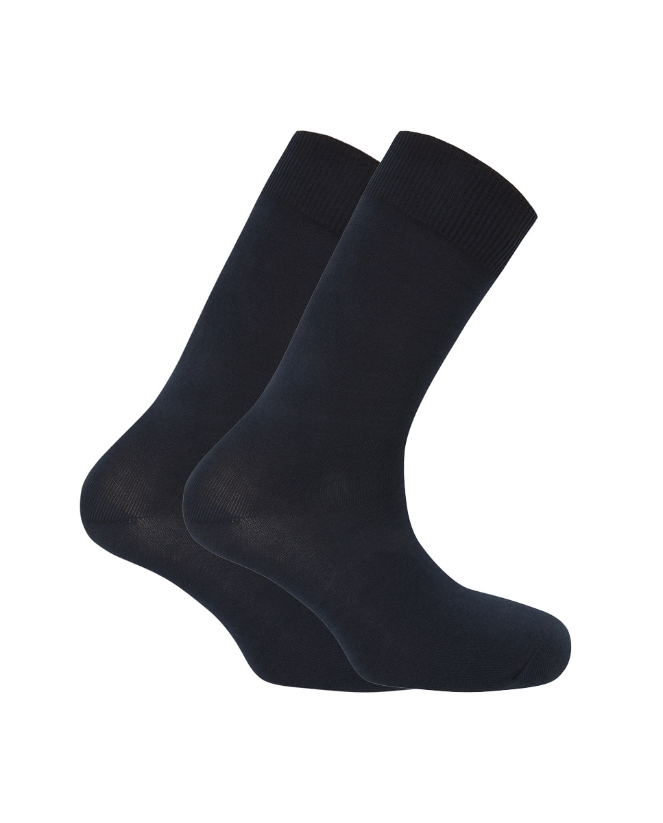Imagen 1 de Pack de 2 pares de calcetines cortos de algodón de hombre lisos Azul marino