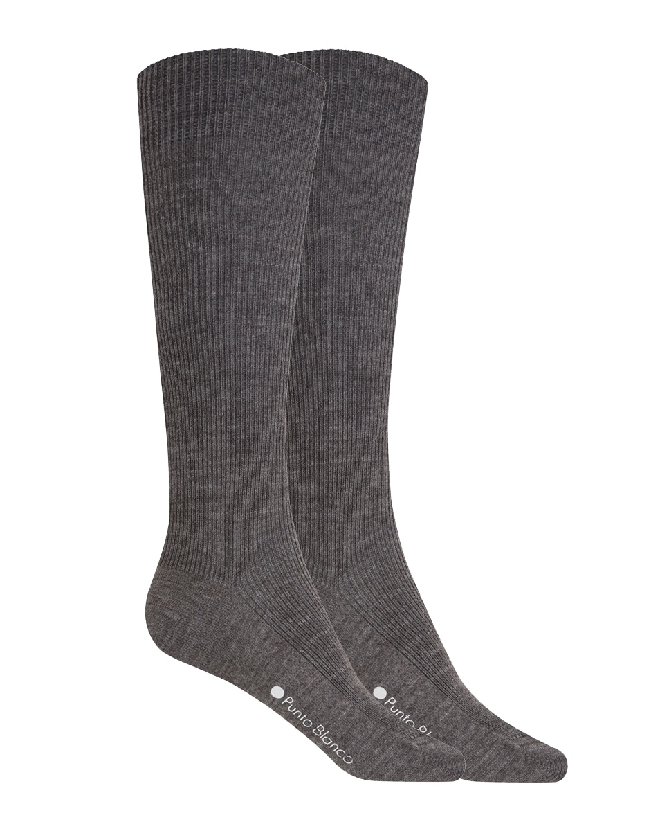 Imagen 1 de Pack de 2 pares de calcetines de canalé - Punto Blanco - Gris oscuro Gris oscuro