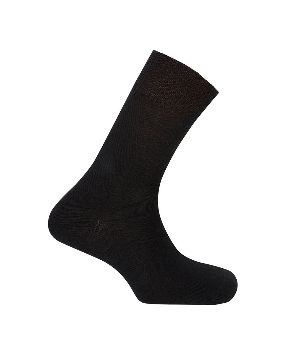 Imagen 0 de Calcetines cortos 100% lana de hombre lisos Negro