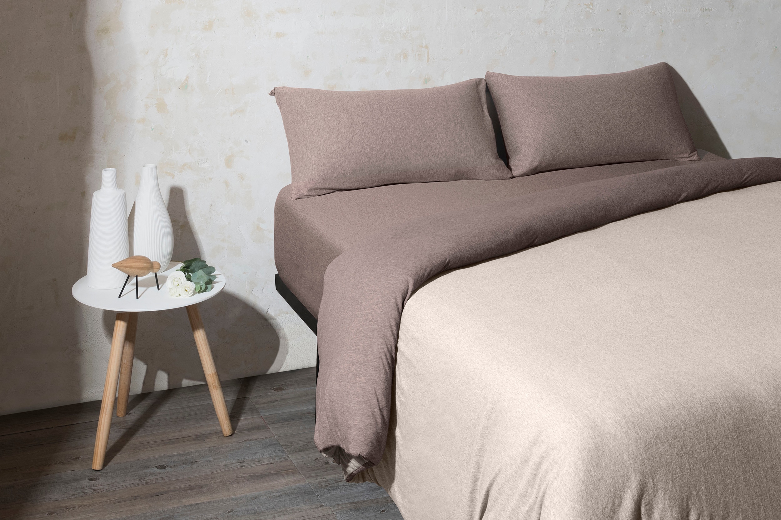 Funda nórdica reversible New Jersey Velfont - Taupé Cama 135 cm Taupé-1