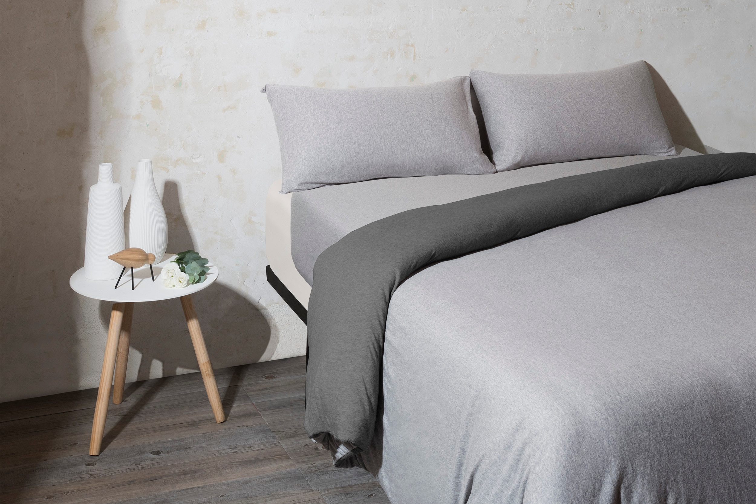 Funda nórdica reversible New Jersey Velfont - Gris Cama 90 cm Gris-1