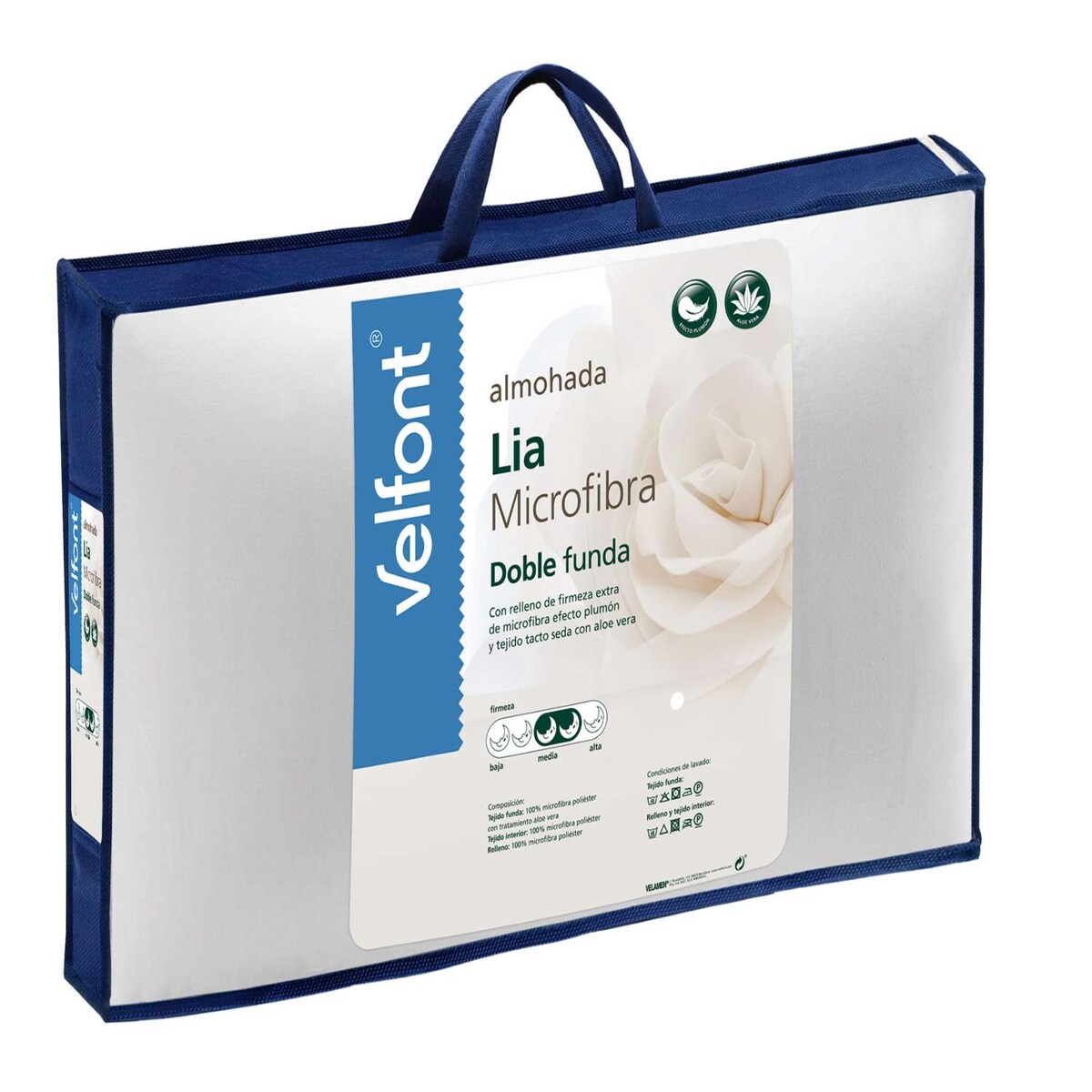 Almohada de fibra Lia Velfont Blanco-2