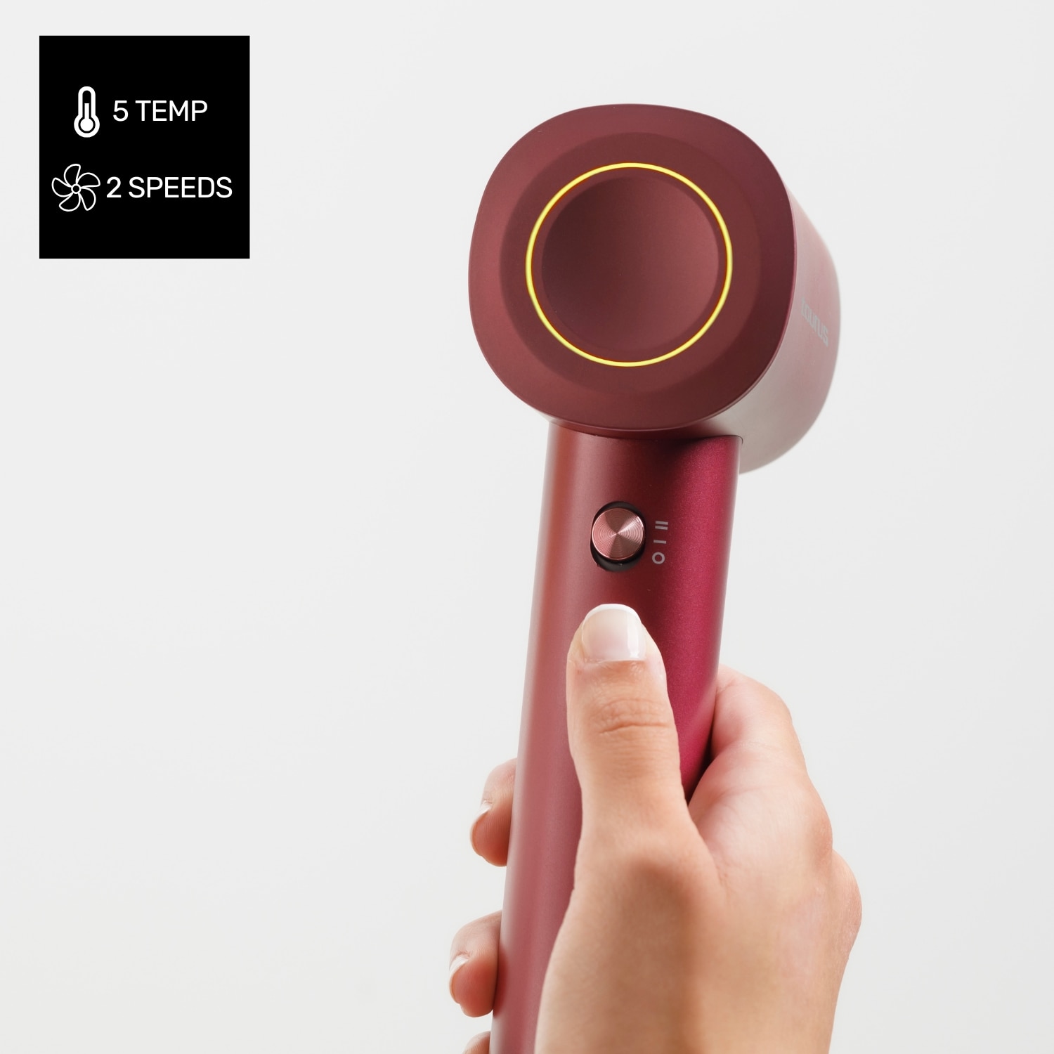 Secador de pelo inteligente Taurus Digital Force AI con protección del cuero cabelludo - Granate Granate-3