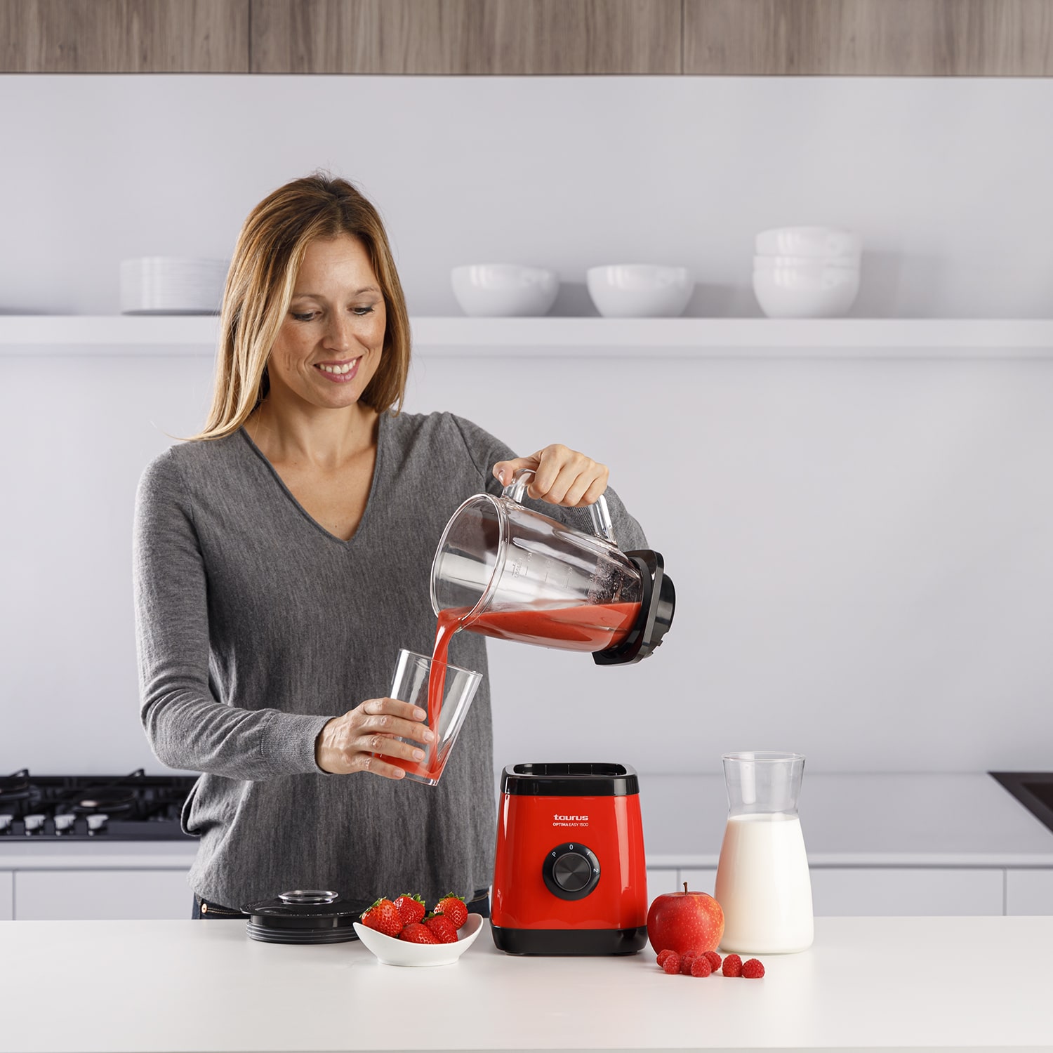 Batidora de Vaso Taurus Optima Easy 1500 - Rojo Rojo-6
