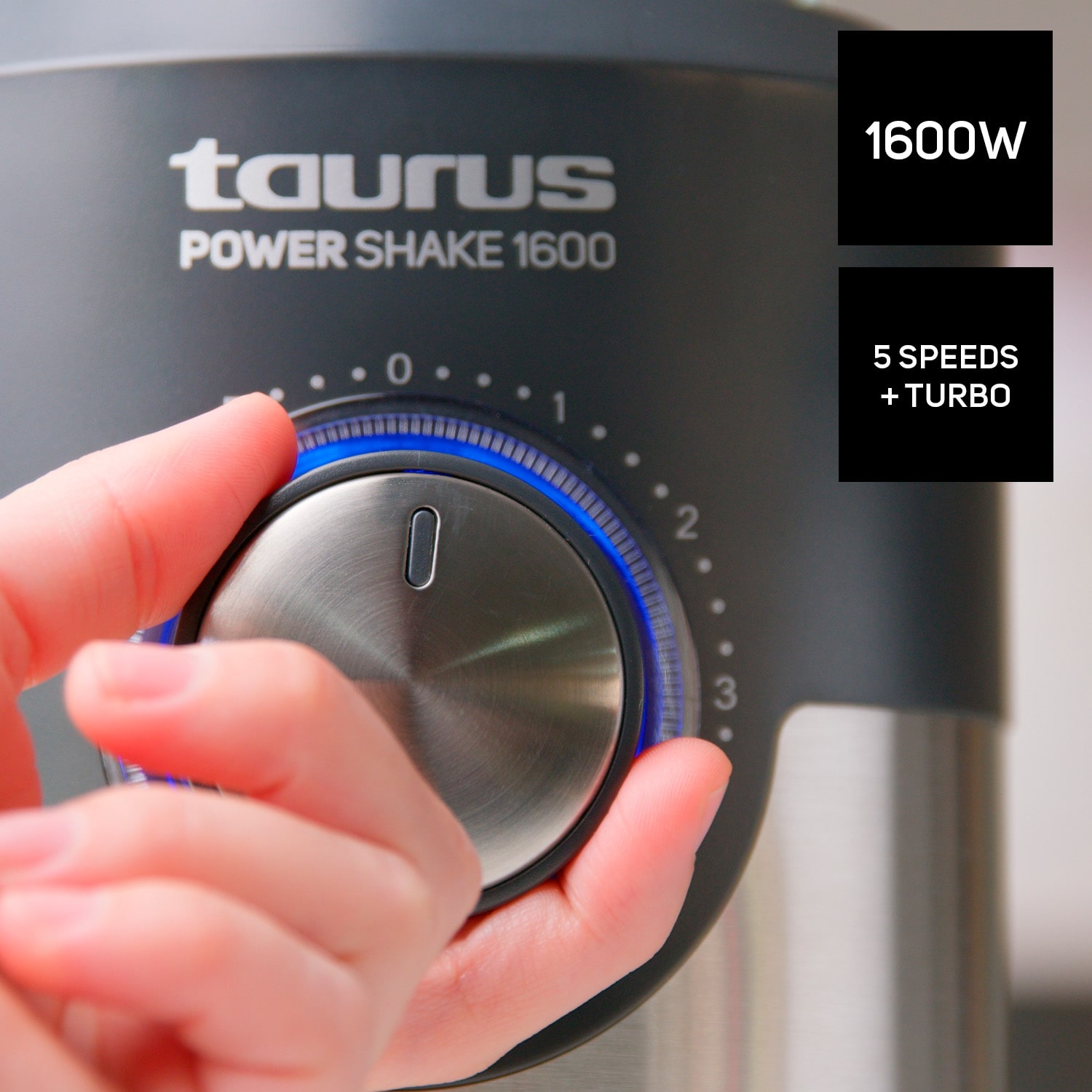 Batidora de vaso Taurus Power Shake 1600 con 5 velocidades 1600W - Negro Negro-5