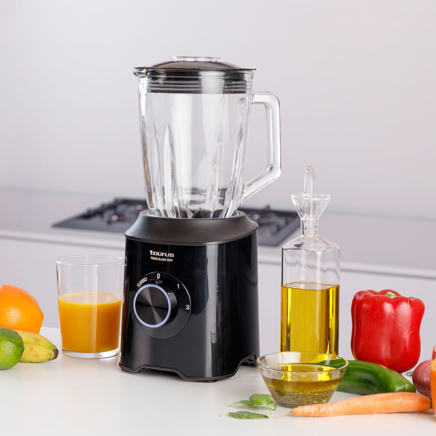 Batidora de vaso Taurus Prior Glass 1500 cuchillas extraíbles 1500W - Negro Negro-2