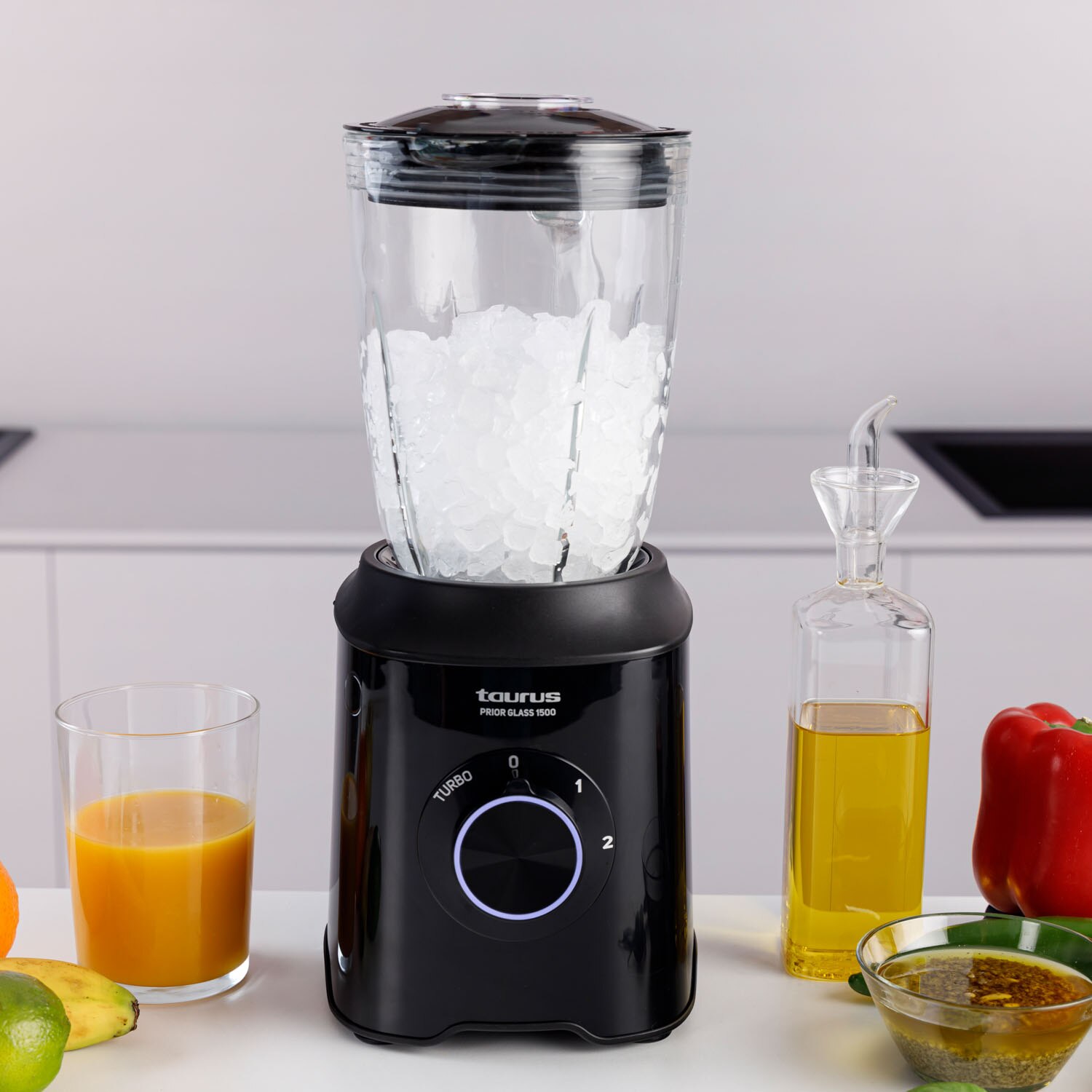 Batidora de vaso Taurus Prior Glass 1500 cuchillas extraíbles 1500W - Negro Negro-4