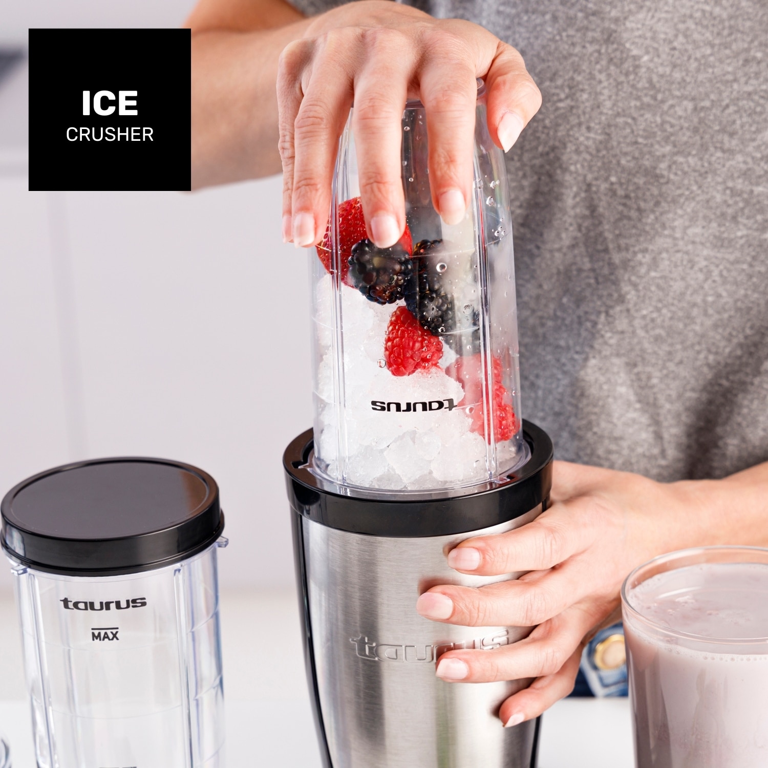 Batidora portátil Taurus Shake & Go Mix 2 vasos 500ml 1000W - Negro Negro-5
