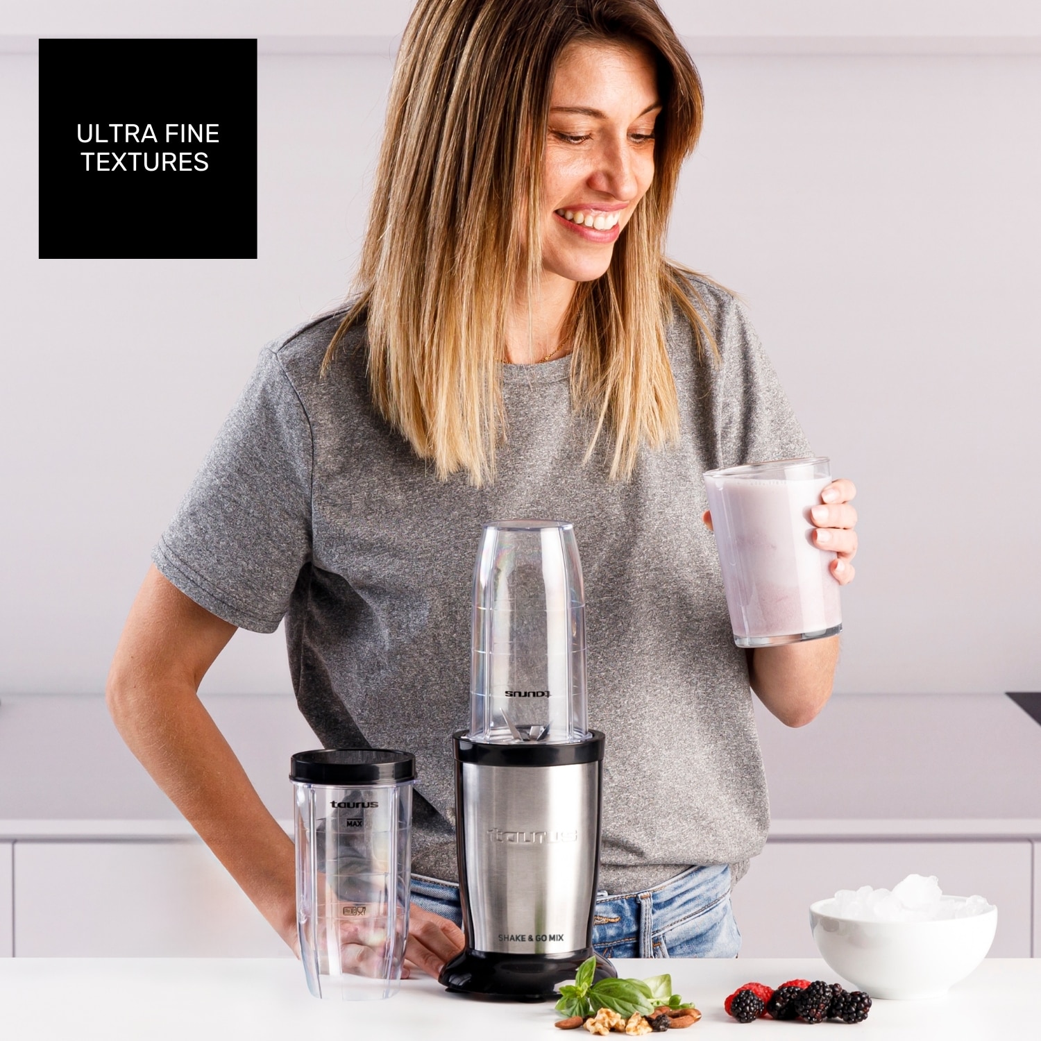 Batidora portátil Taurus Shake & Go Mix 2 vasos 500ml 1000W - Negro Negro-6