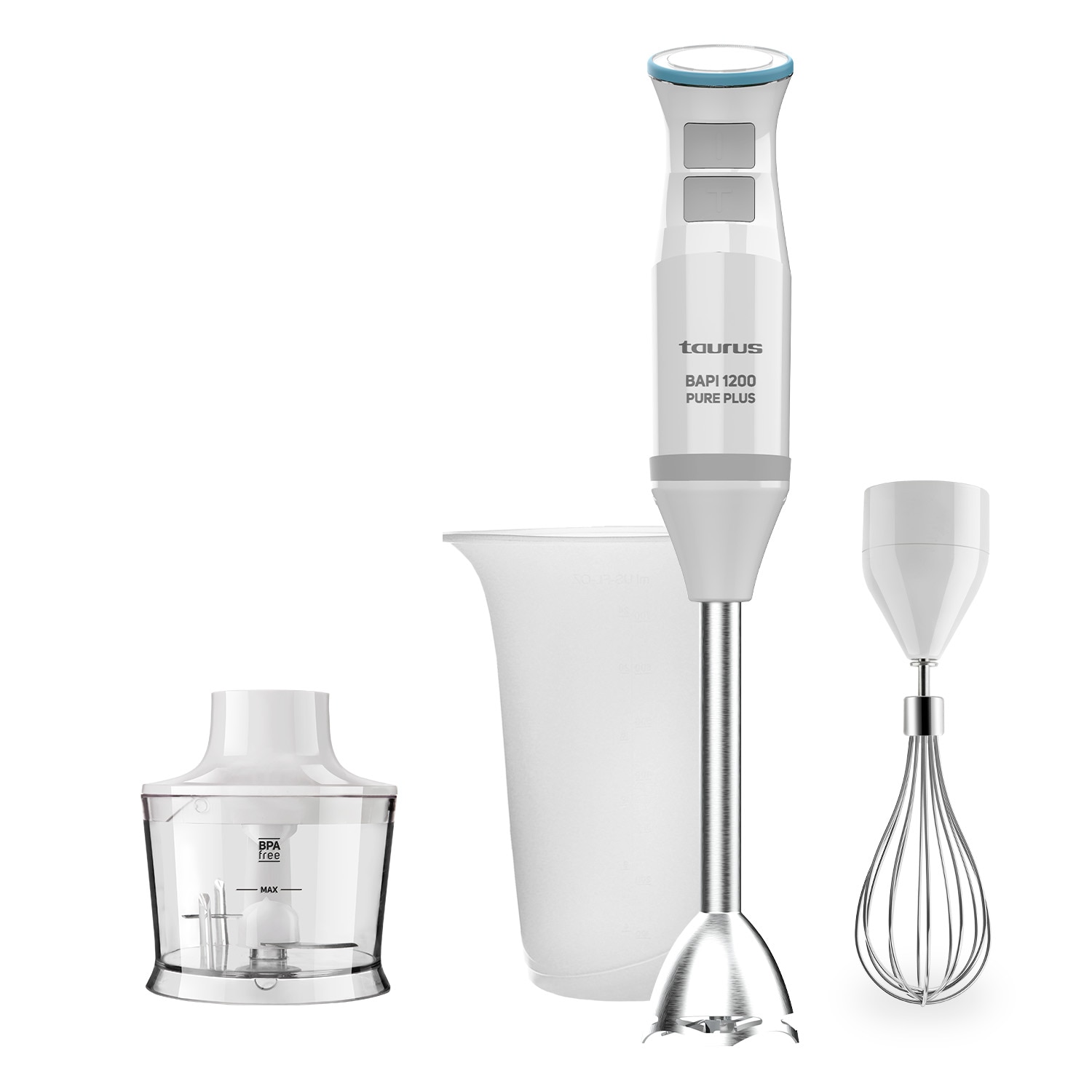 Batidora de mano Taurus Bapi 1200 Pure Plus turbo 1200W - Blanco Blanco-1