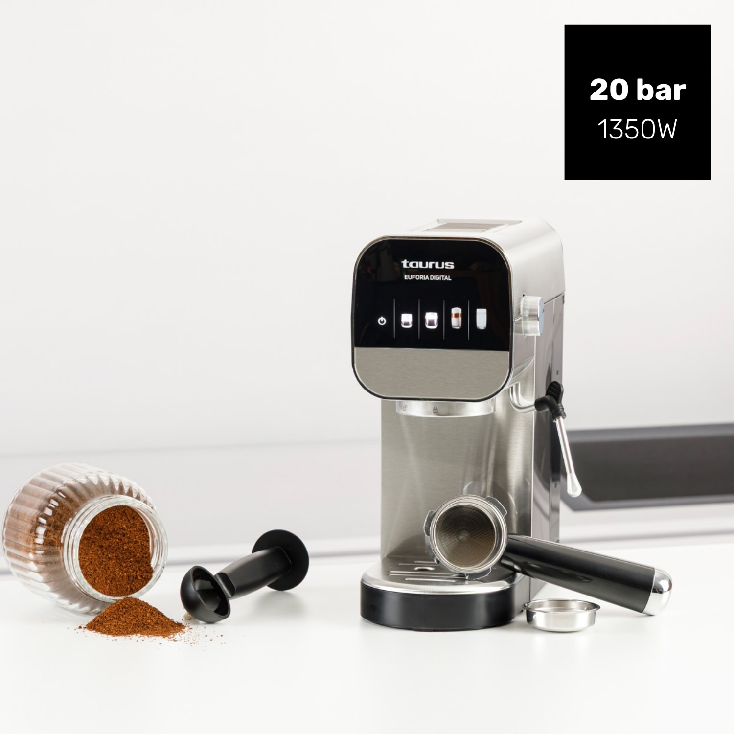 Imagen 2 de Cafetera Espresso manual Taurus Euforia Digital 20 bares - Negro Negro