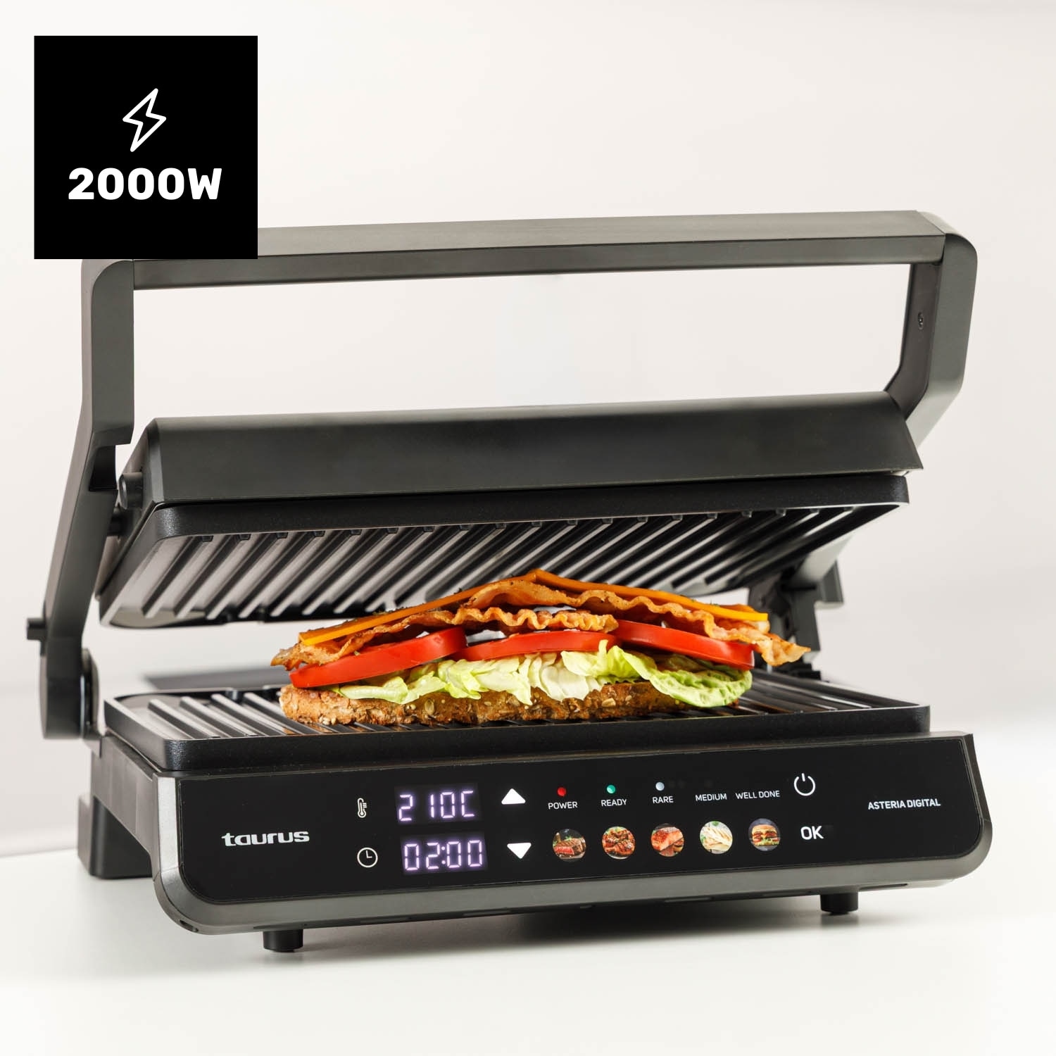 Grill Taurus Asteria Digital 5 programas 2000W - Negro Negro-2