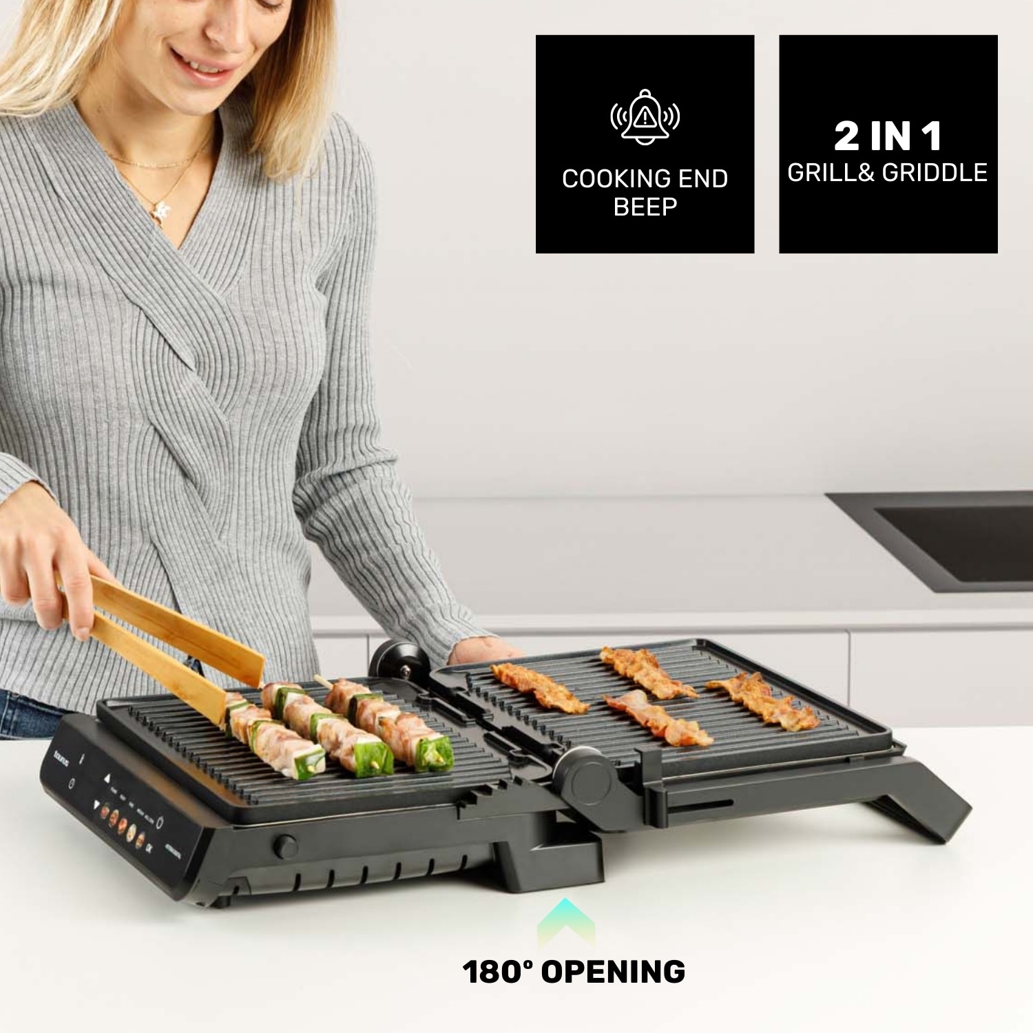 Grill Taurus Asteria Digital 5 programas 2000W - Negro Negro-3