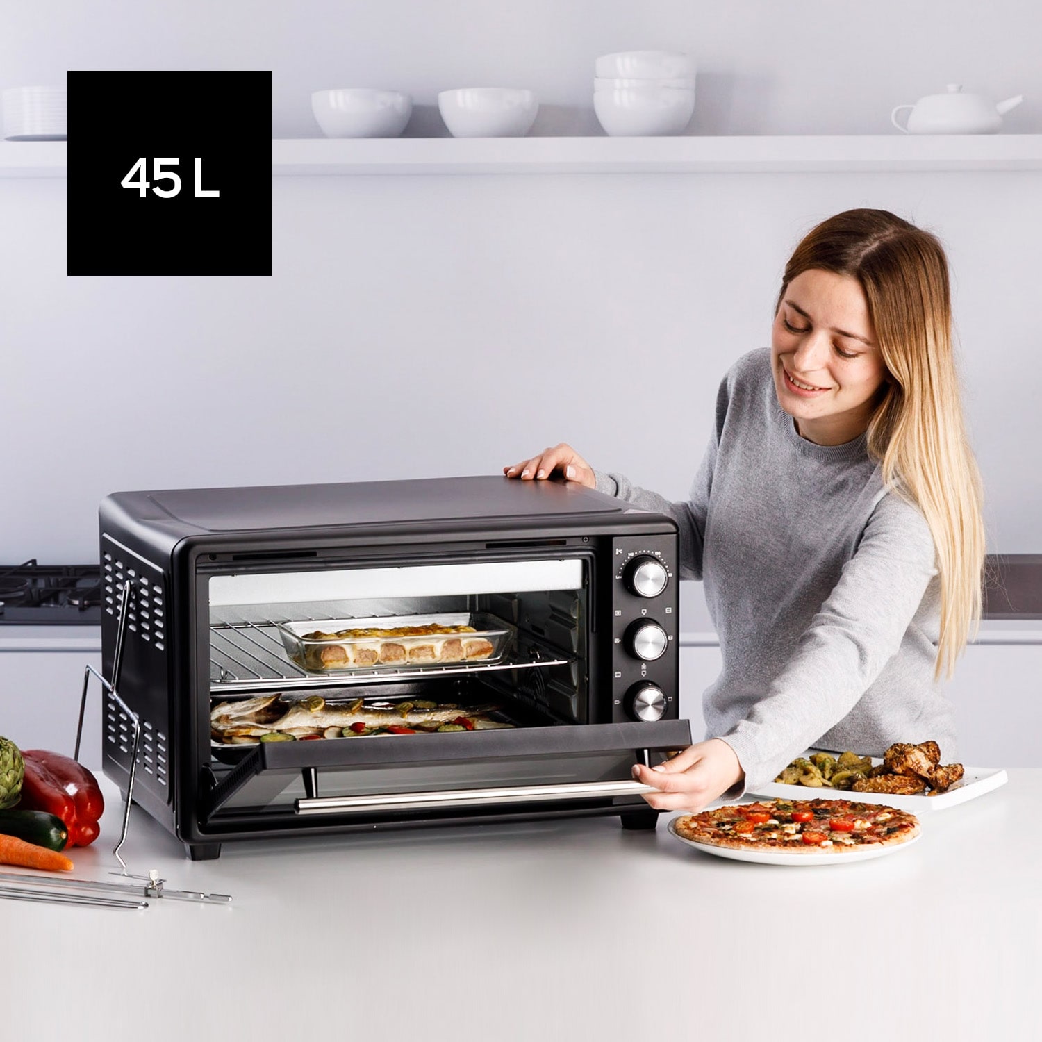 Horno de sobremesa Taurus 45 L - Horizon 45 - Negro Negro-2