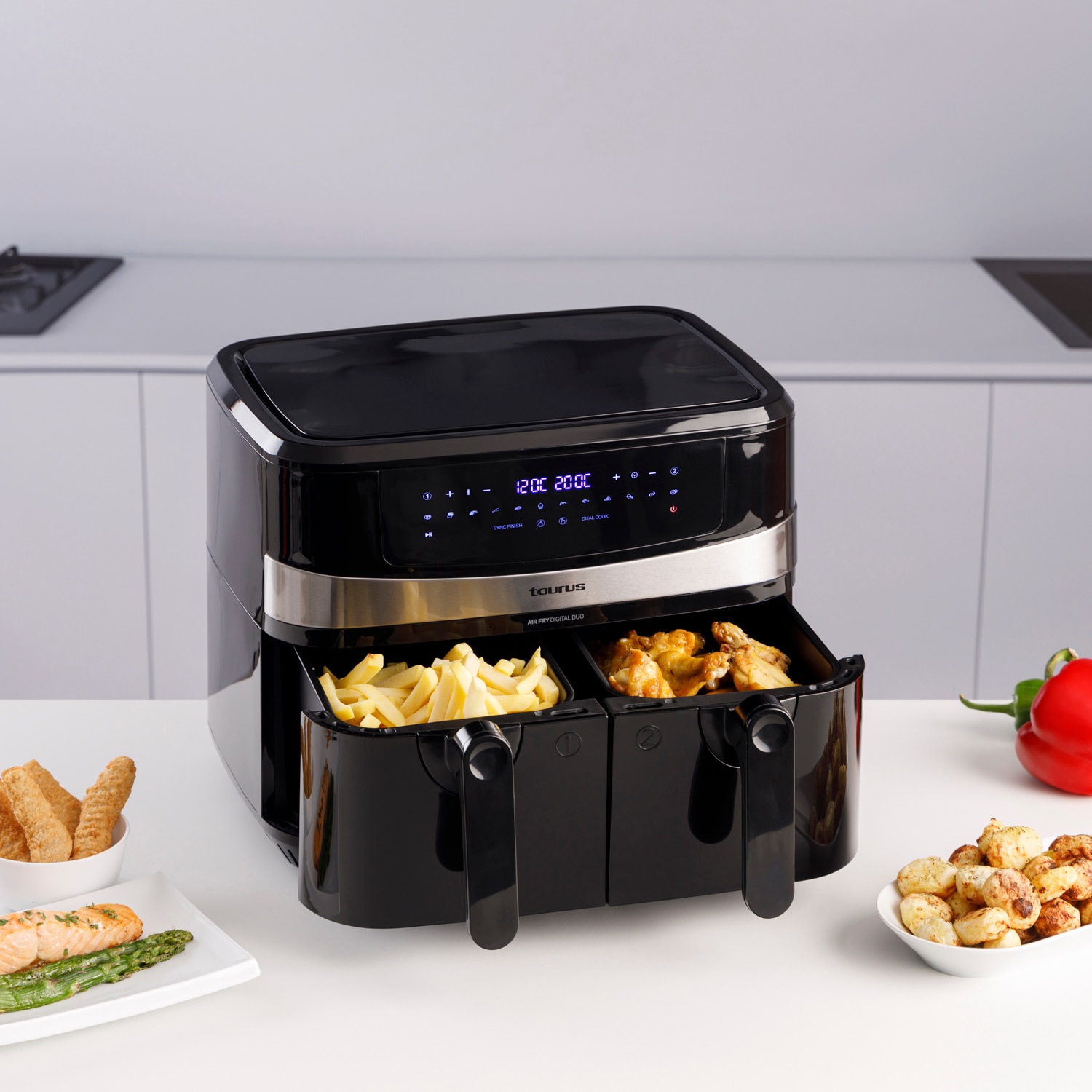 Fritadeira Air Fryer Dupla Taurus Air Fry Digital Duo Preto-2