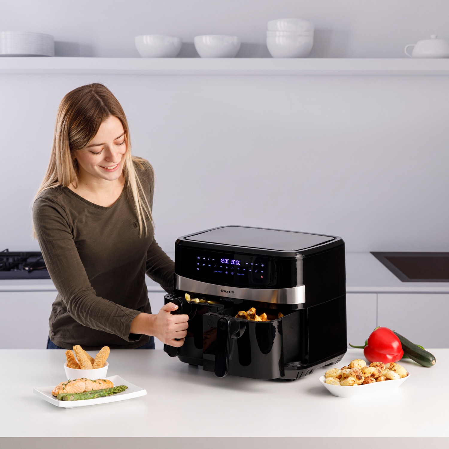 Fritadeira Air Fryer Dupla Taurus Air Fry Digital Duo Preto-5