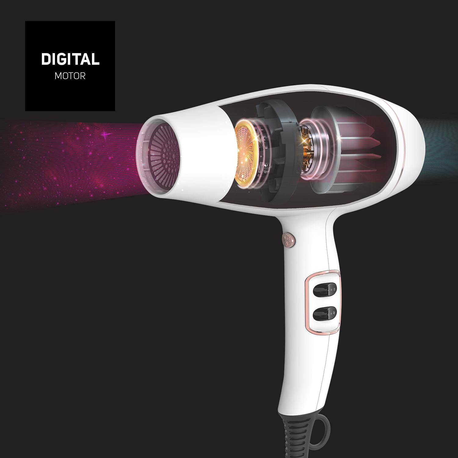 Secador de pelo Taurus Digital Shining 2200 Ionic - Blanco Blanco-3