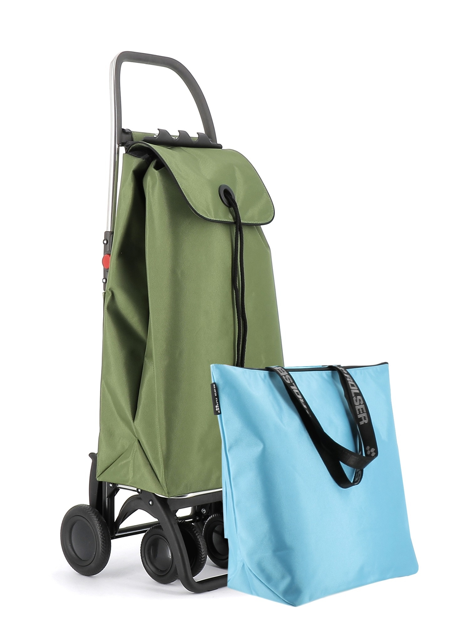 Imagen 1 de Combo Carro de la compra I-Max MF 4 Ruedas 2 Giratorias Plegable + Bolsa Extra Rolser - Kaki Kaki