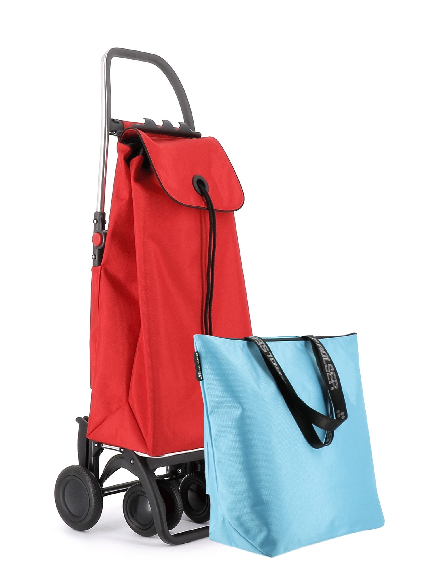 Imagen 1 de Combo Carro de la compra I-Max MF 4 Ruedas 2 Giratorias Plegable + Bolsa Extra Rolser - Rojo Rojo