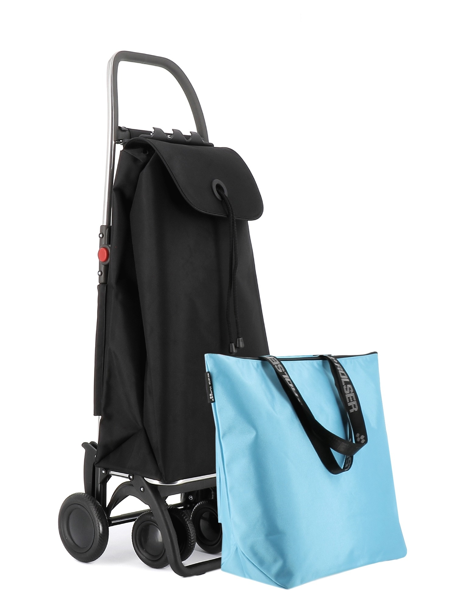 Imagen 1 de Combo Carro de la compra I-Max MF 4 Ruedas 2 Giratorias Plegable + Bolsa Extra Rolser - Negro Negro