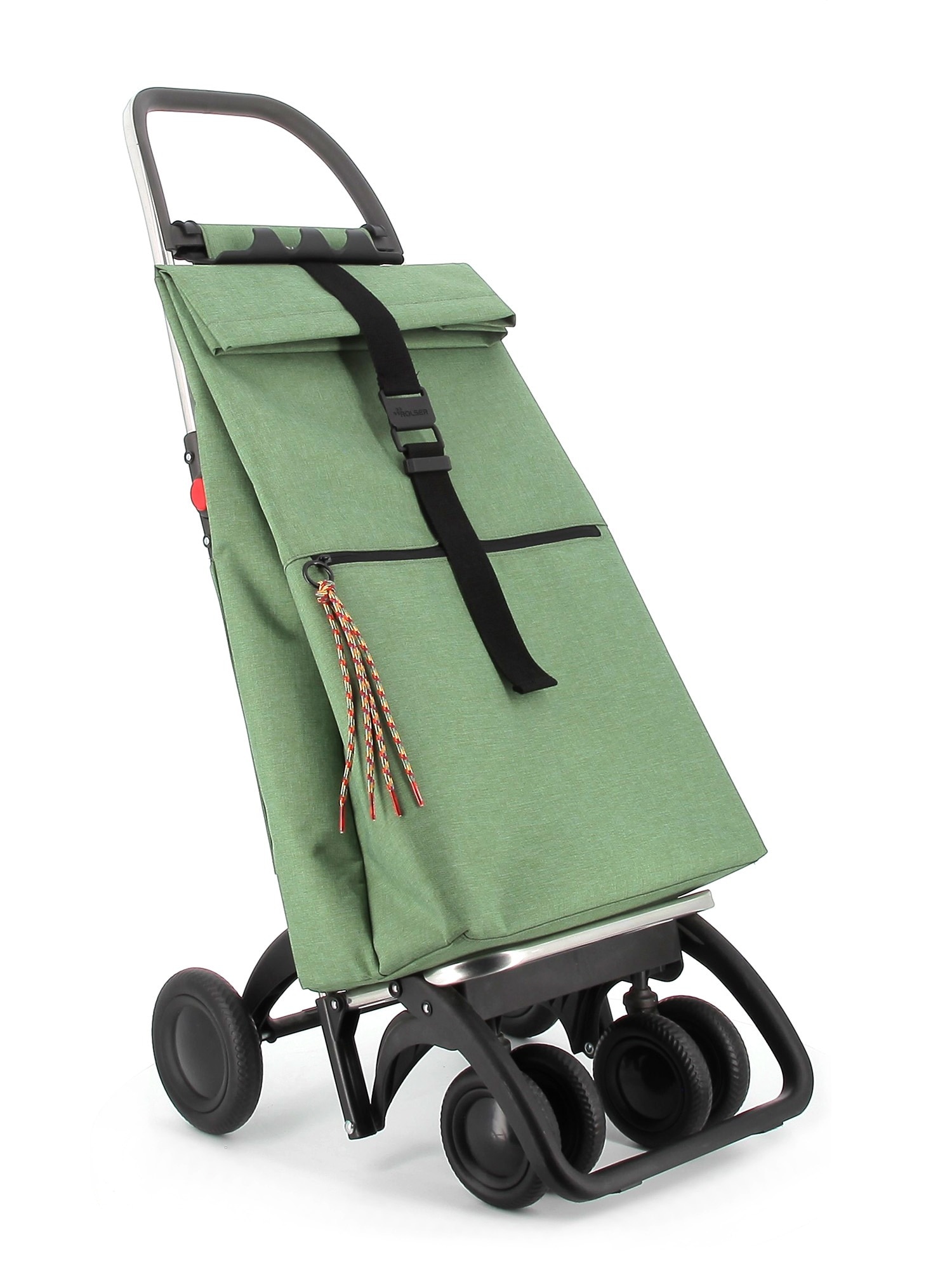 Carro de la Compra Big Tweed 4 Ruedas 2 Giratorias Plegable Rolser - Verde Verde-5