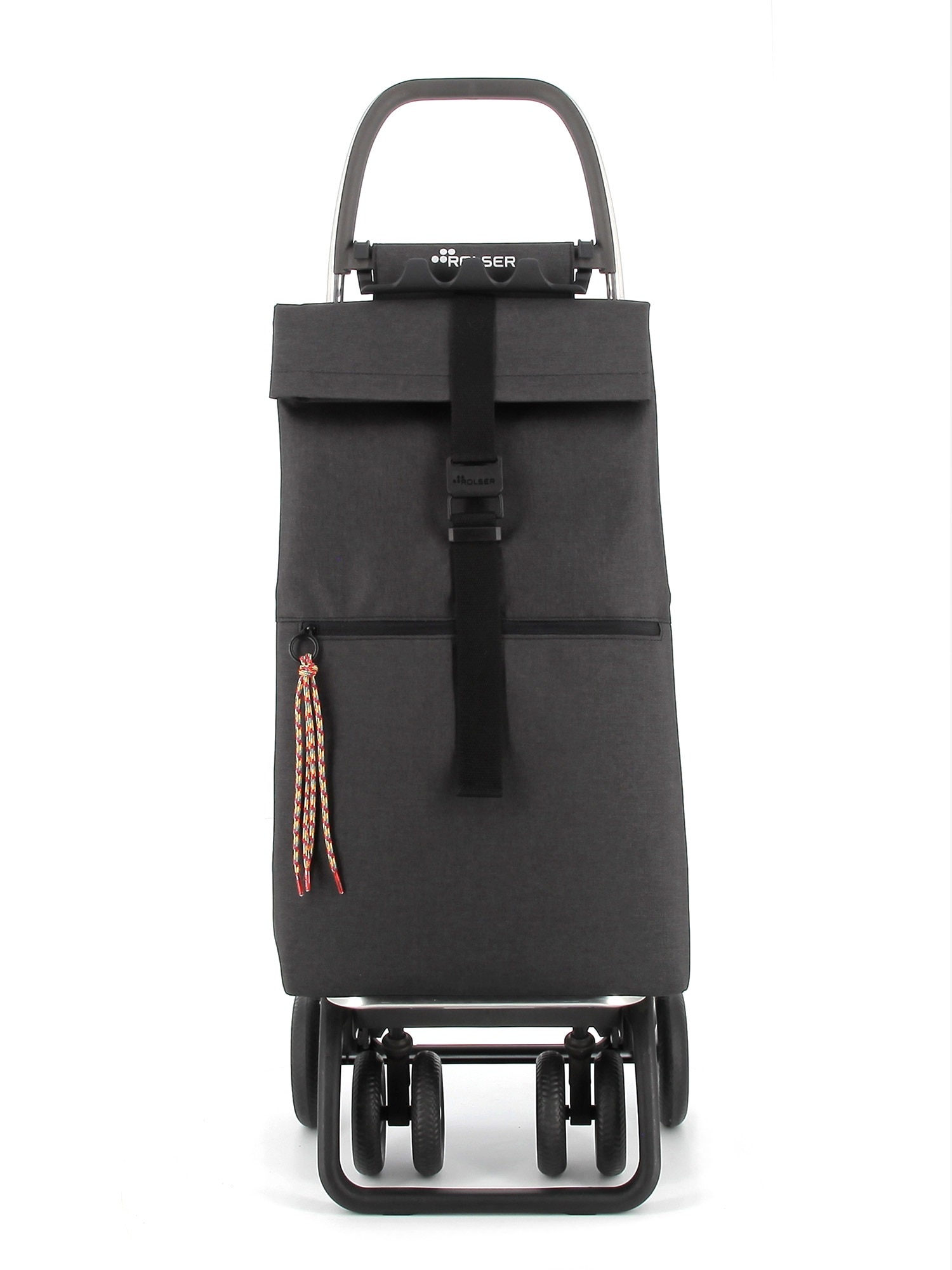 Carro de la Compra Big Tweed 4 Ruedas 2 Giratorias Plegable Rolser - Negro Negro-4