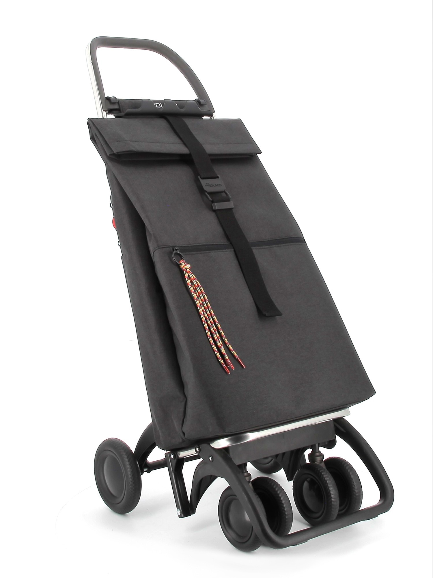 Carro de la Compra Big Tweed 4 Ruedas 2 Giratorias Plegable Rolser - Negro Negro-5