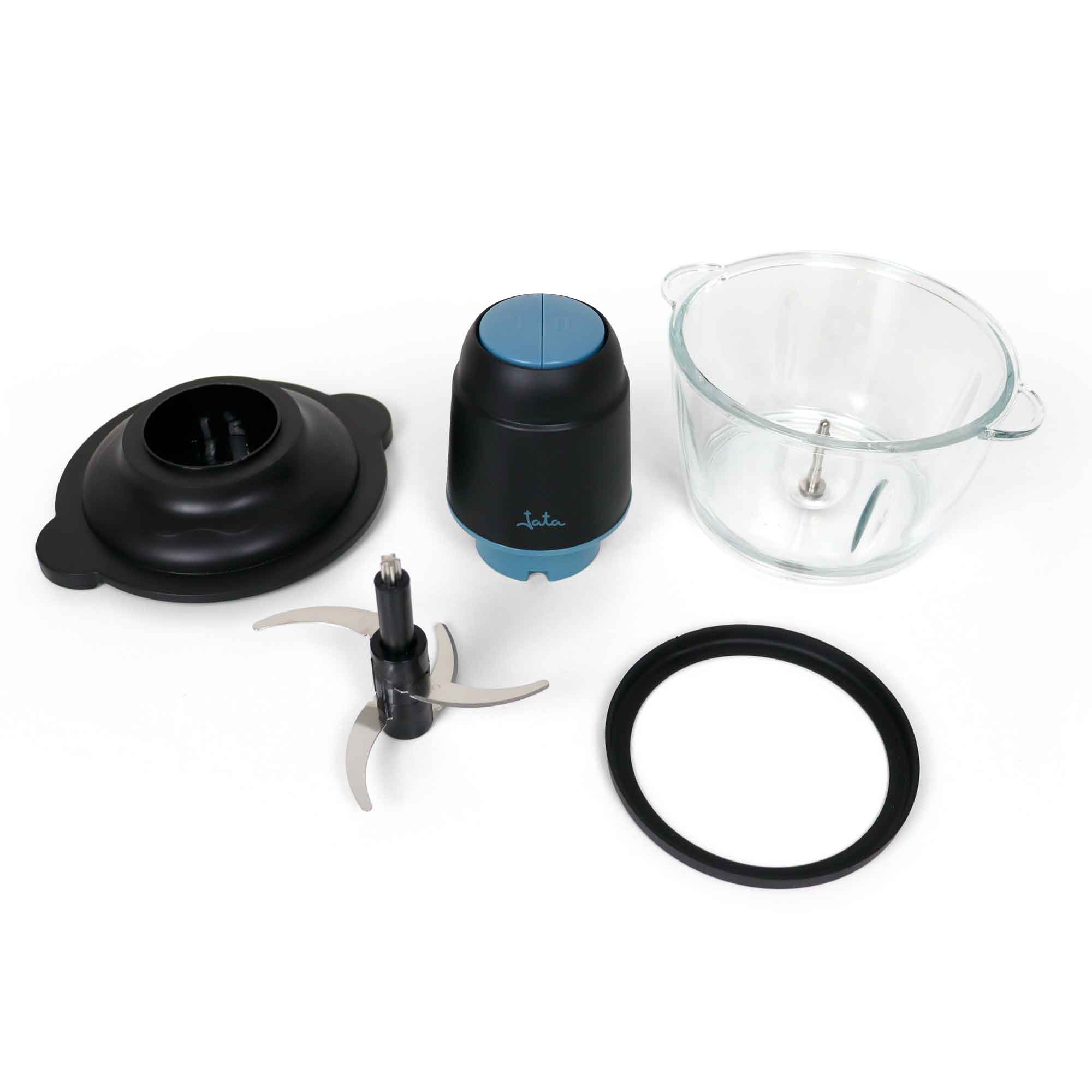 Picadora eléctrica Jata JEPC1250 con 4 cuchillas y bol de cristal con capacidad para 1,5 litros - Negro Negro-2